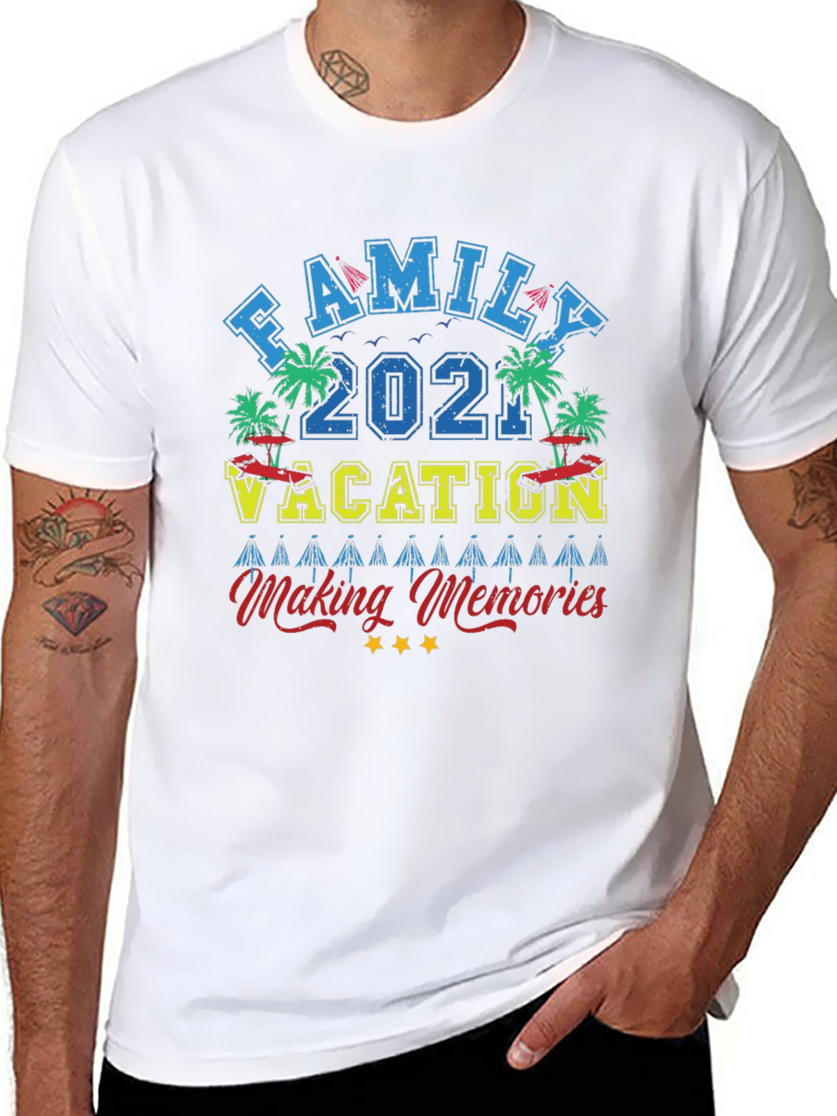 Family Vacation 2021 Black Graphic Tee