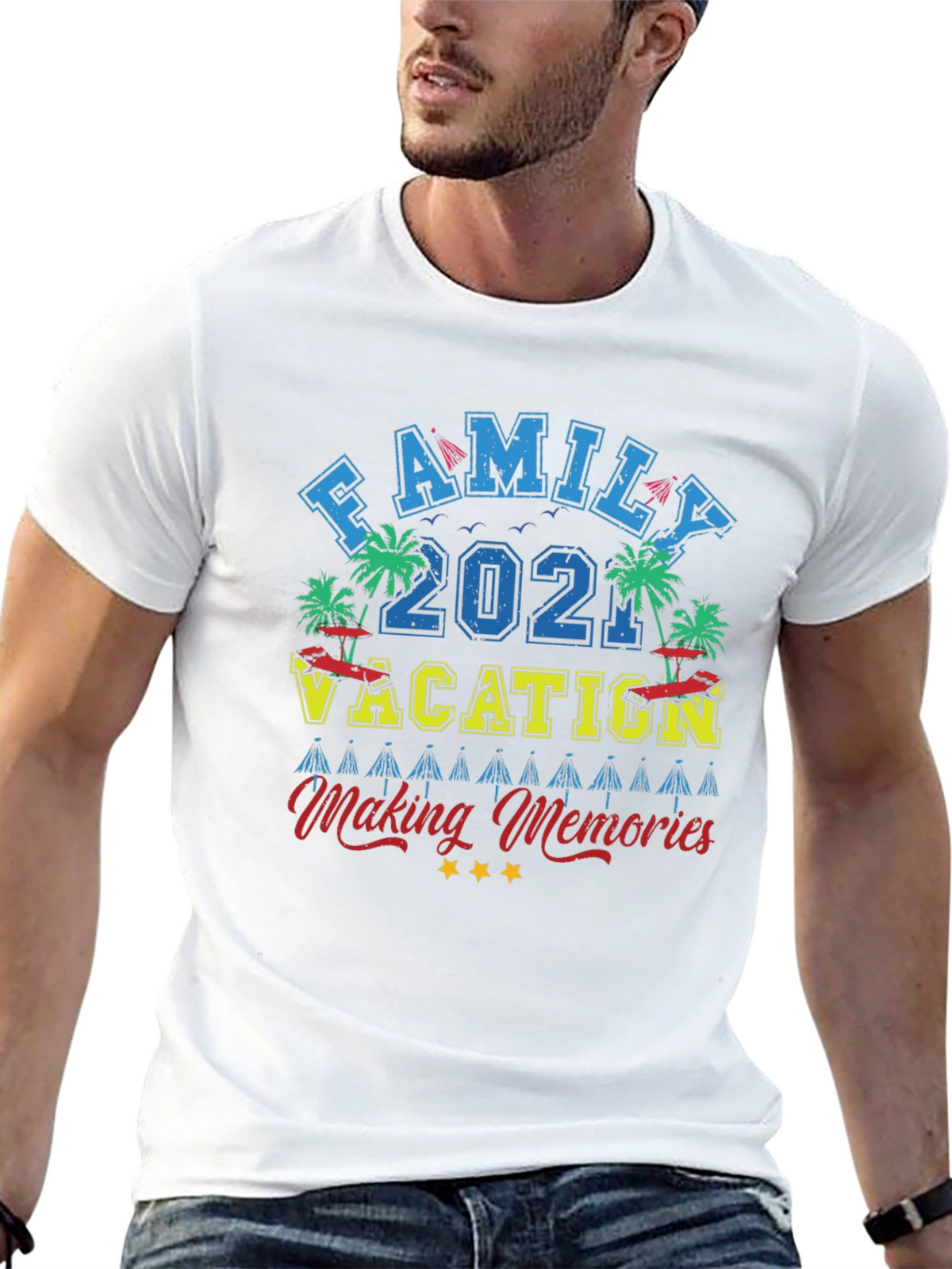 Family Vacation 2021 Black Graphic Tee