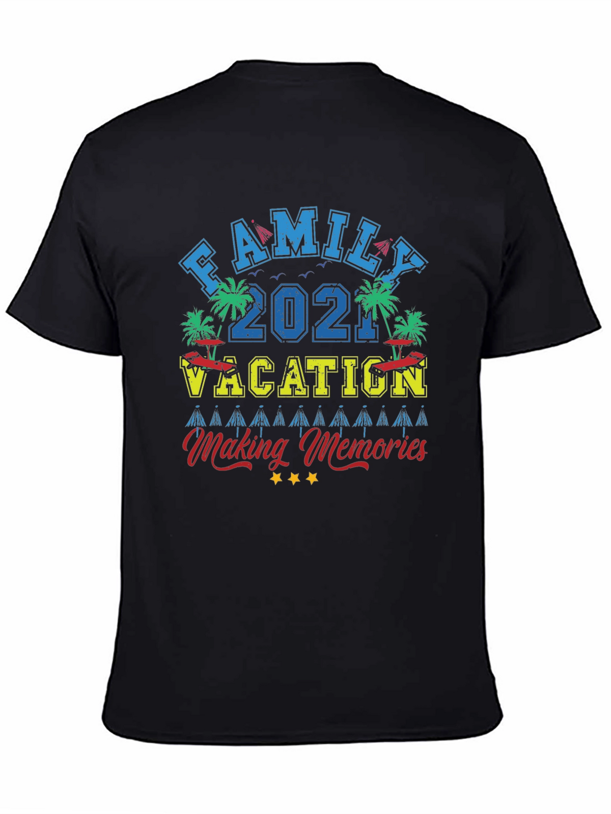 Family Vacation 2021 Black Graphic Tee