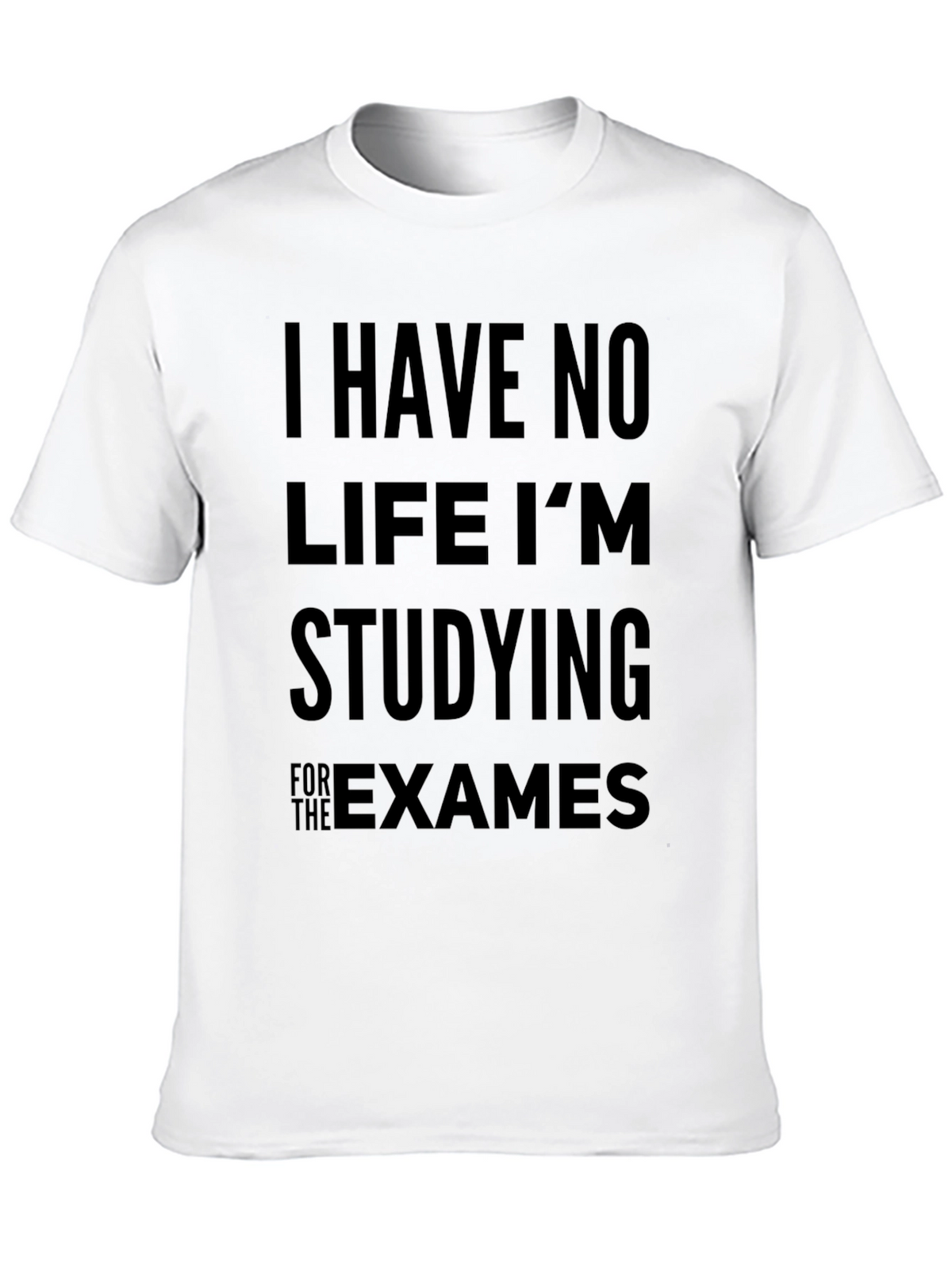 Studying Exams Graphic Tee - Black Cotton T-Shirt