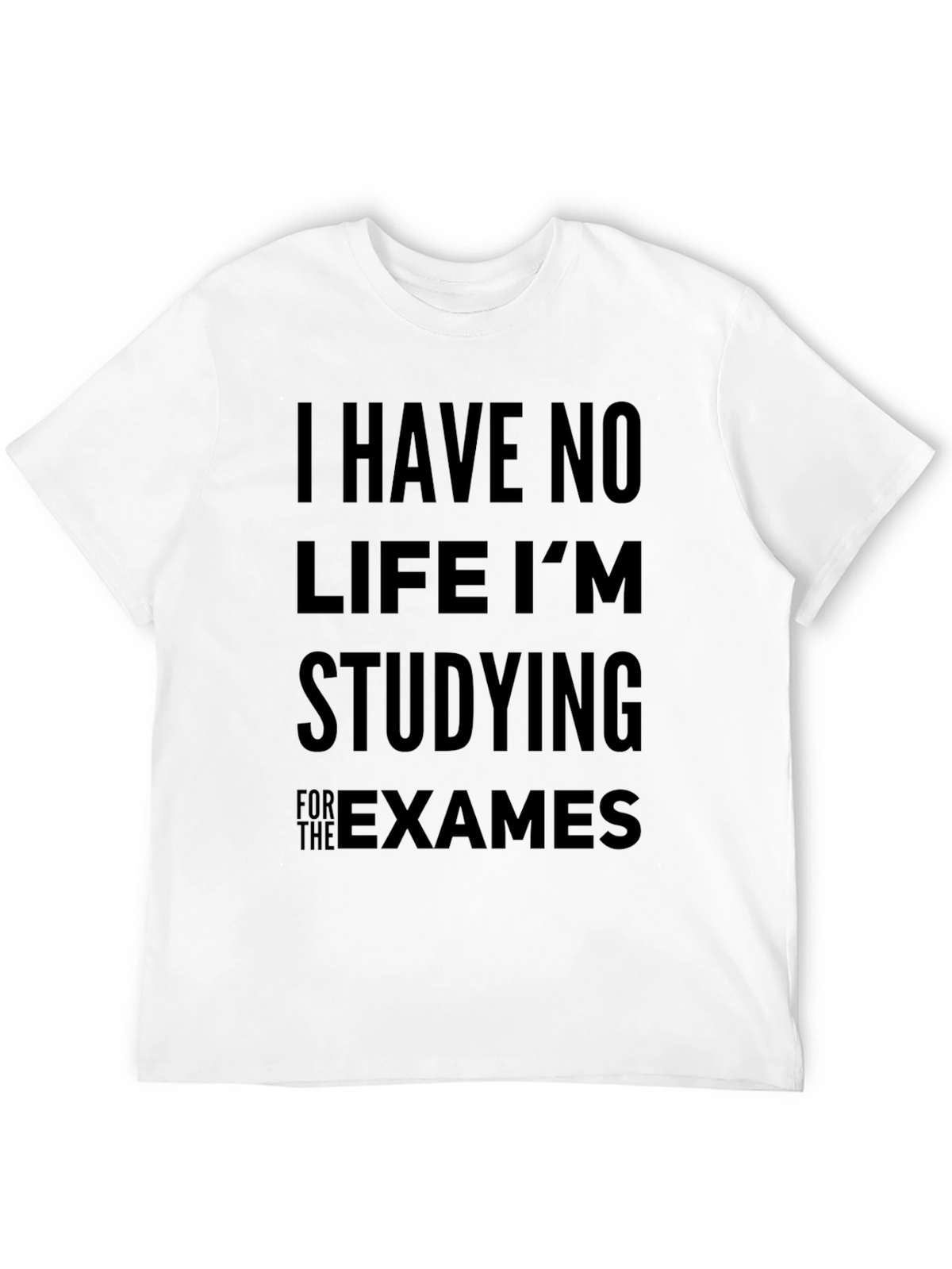 Studying Exams Graphic Tee - Black Cotton T-Shirt