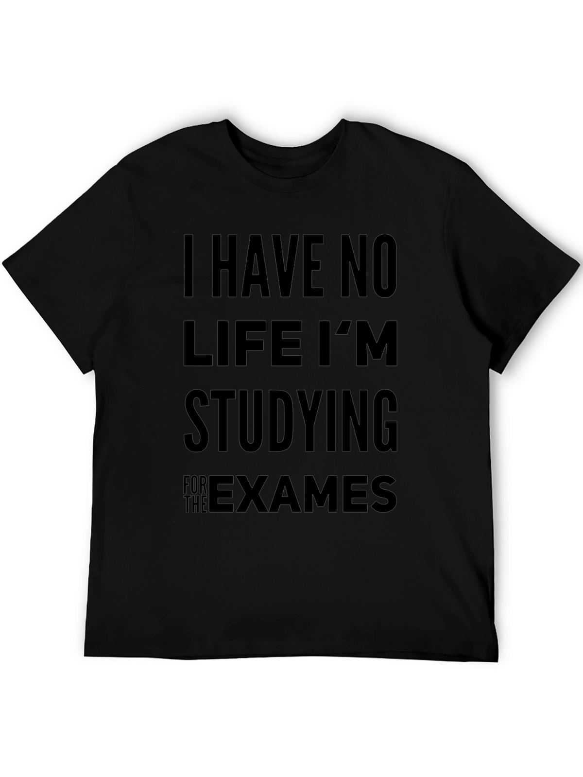 Studying Exams Graphic Tee - Black Cotton T-Shirt