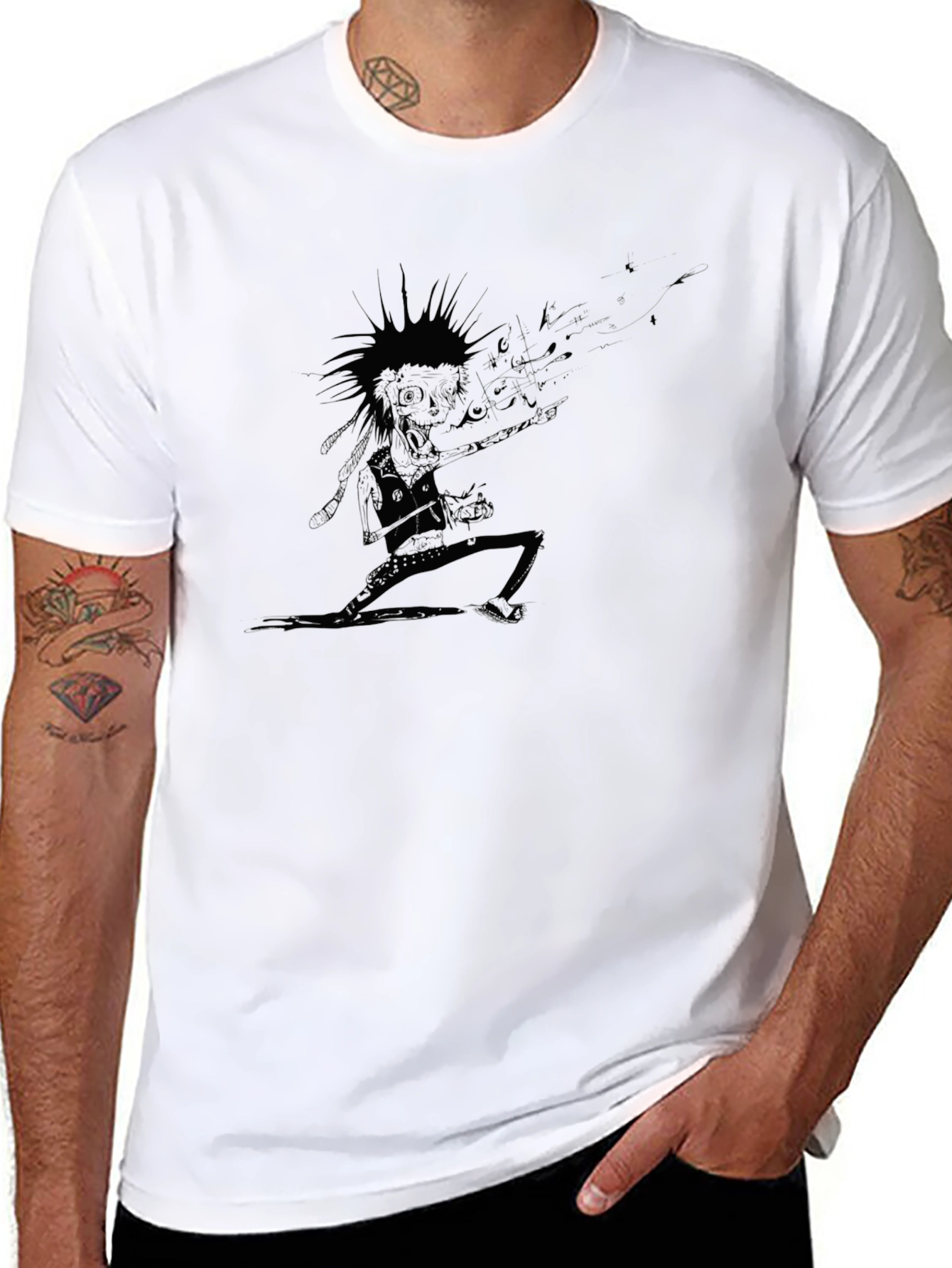 Punk Rock Skeleton Guitarist T-Shirt