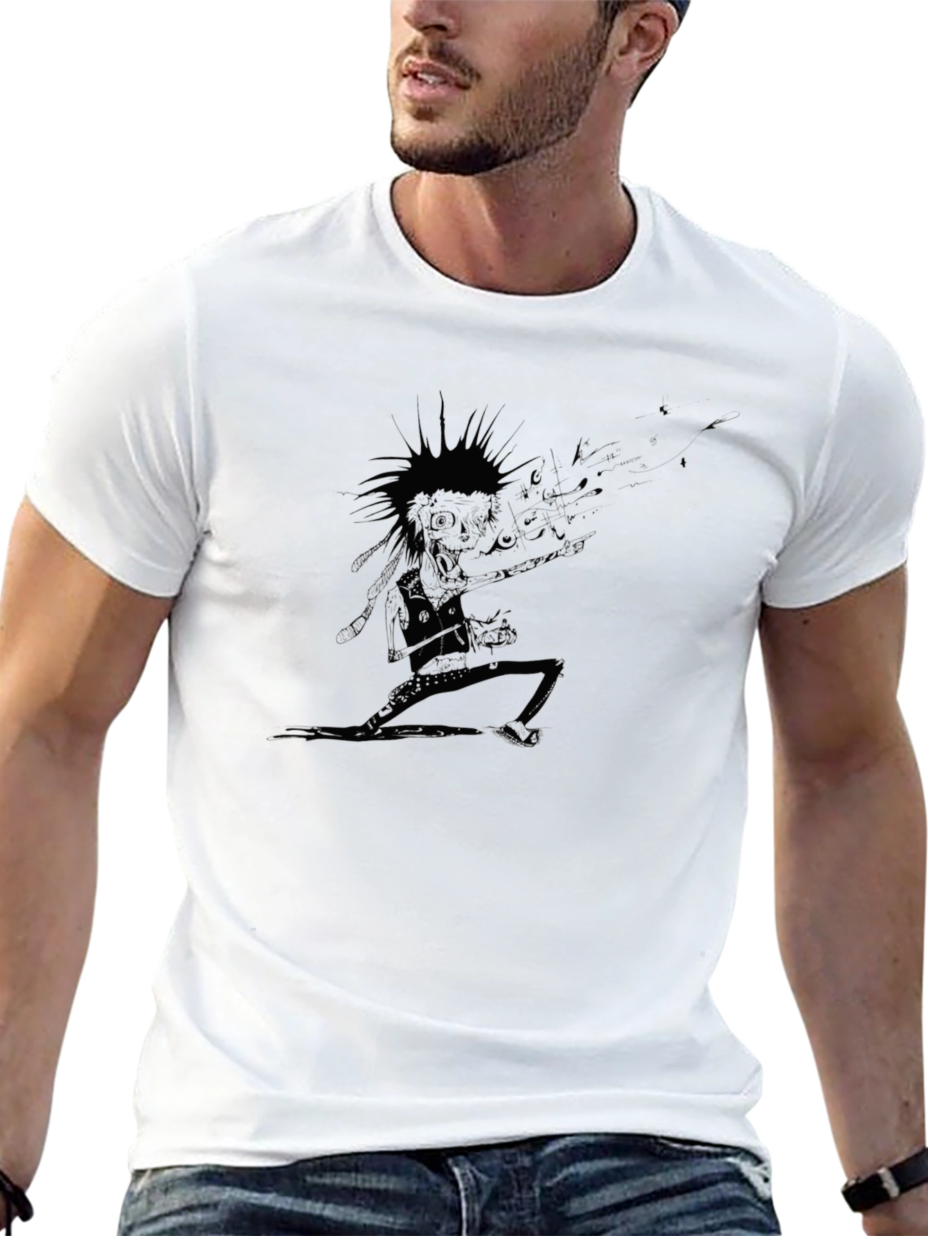 Punk Rock Skeleton Guitarist T-Shirt