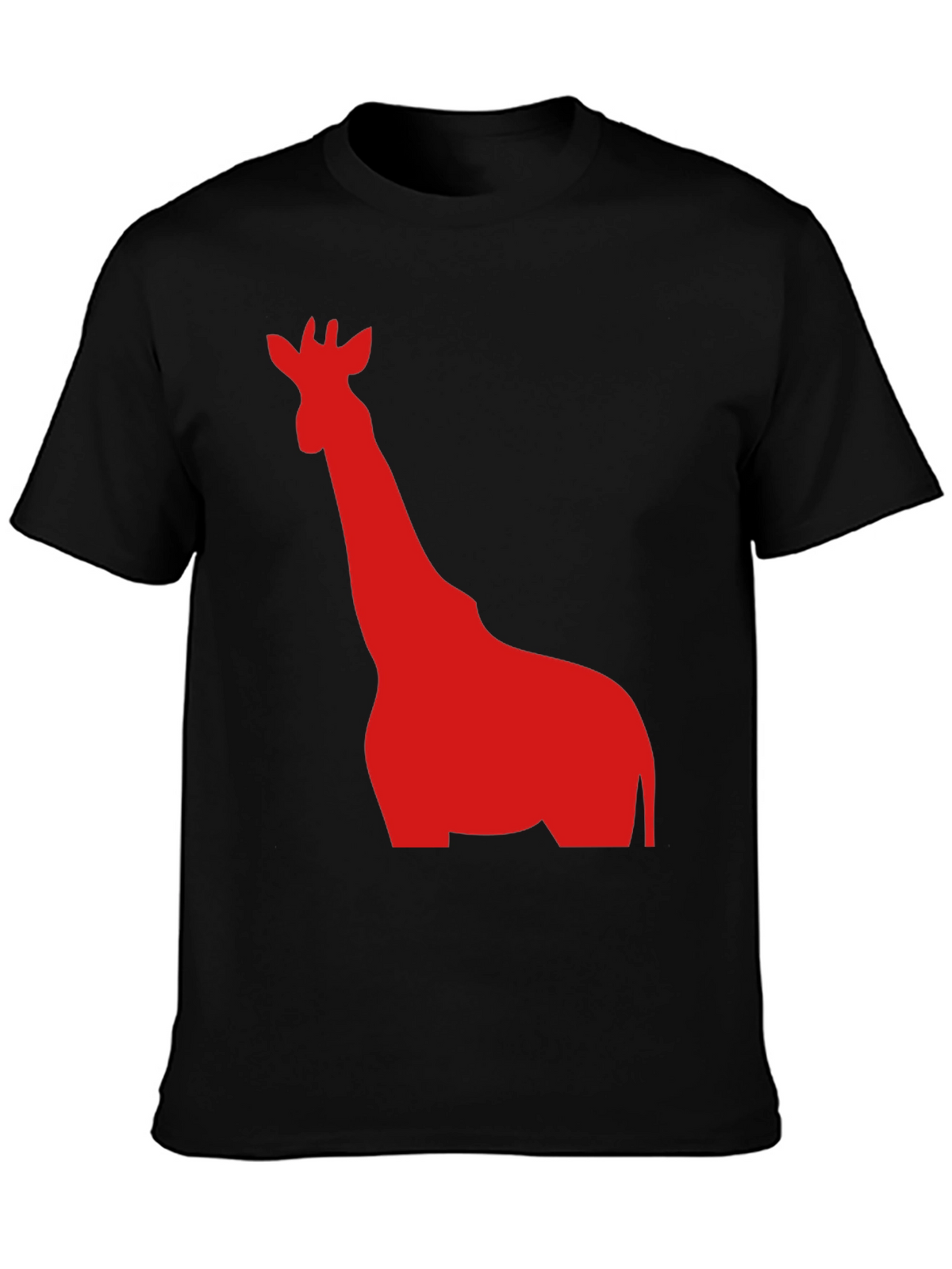 Giraffe Graphic Tee - Black Cotton T-Shirt