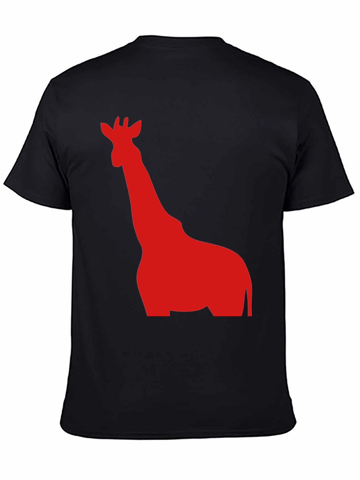 Giraffe Graphic Tee - Black Cotton T-Shirt