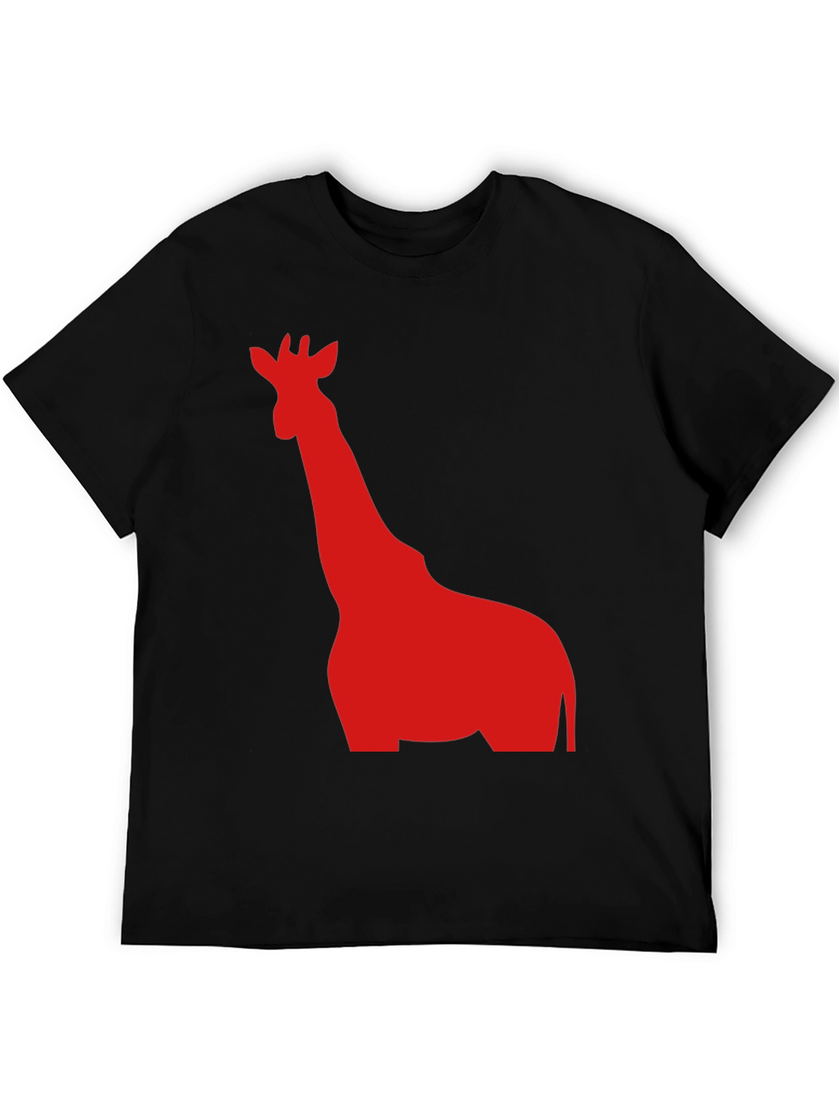Giraffe Graphic Tee - Black Cotton T-Shirt