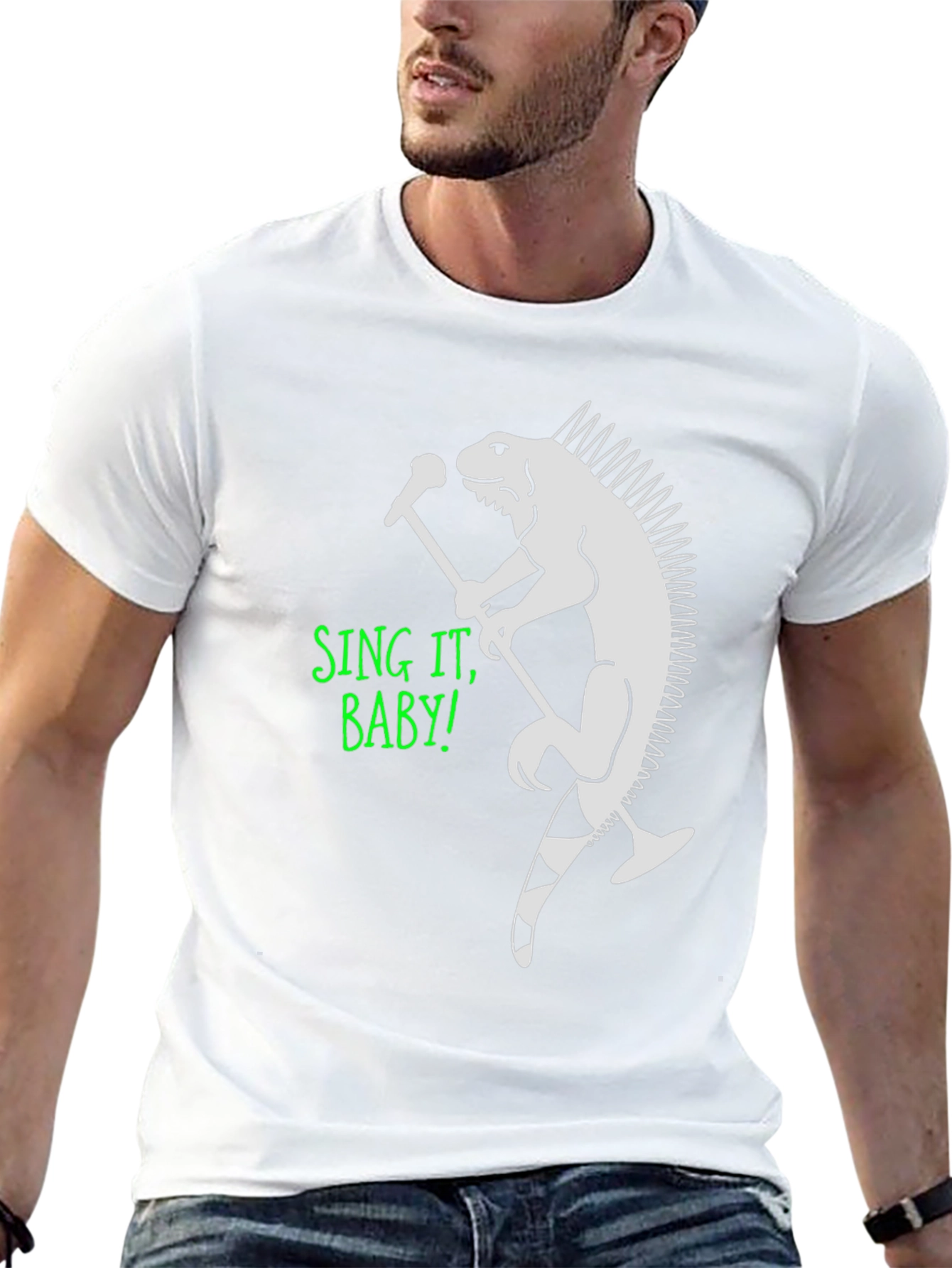 Iguana Singer Graphic T-Shirt - Sing It Baby!