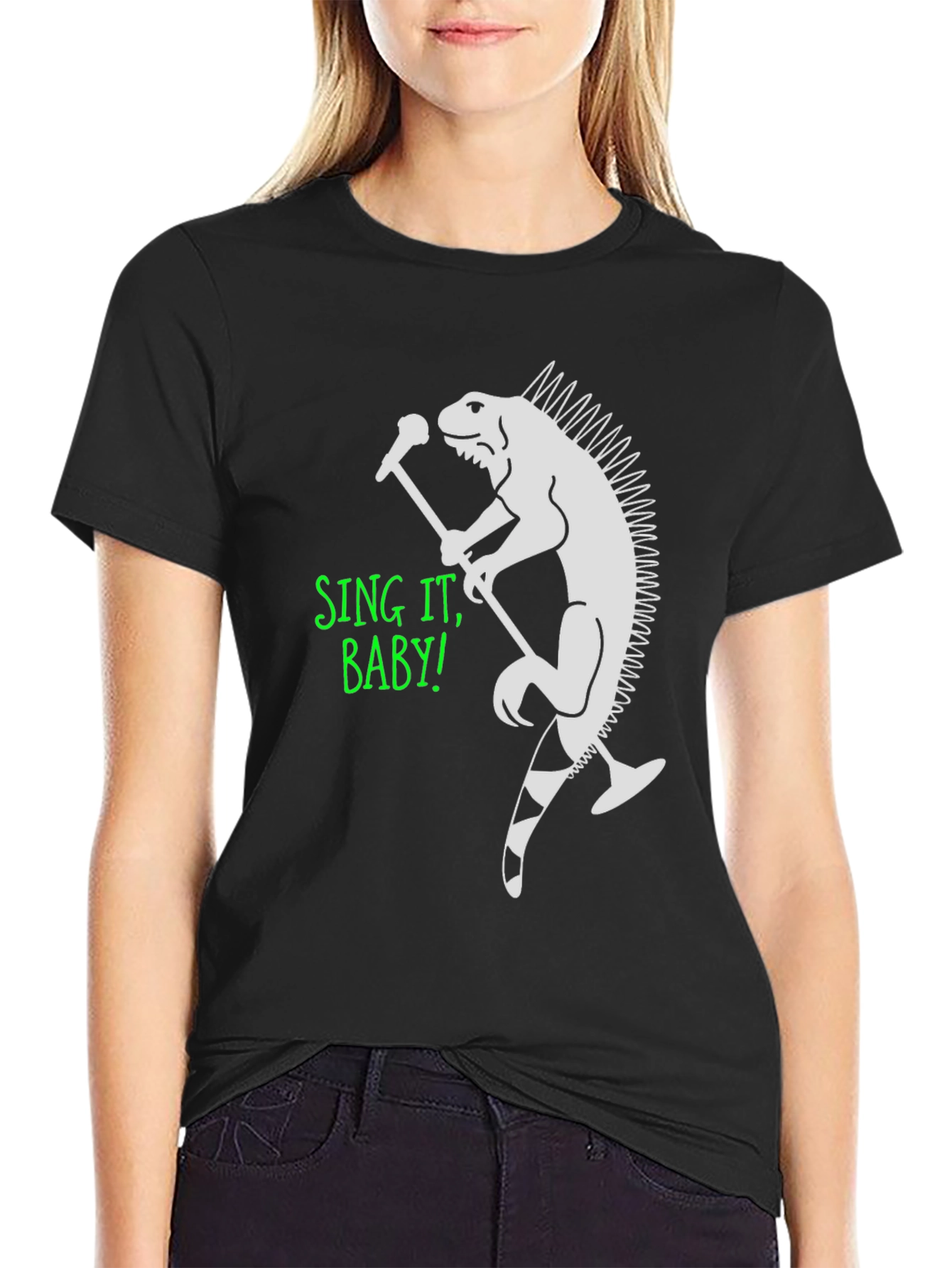 Iguana Singer Graphic T-Shirt - Sing It Baby!