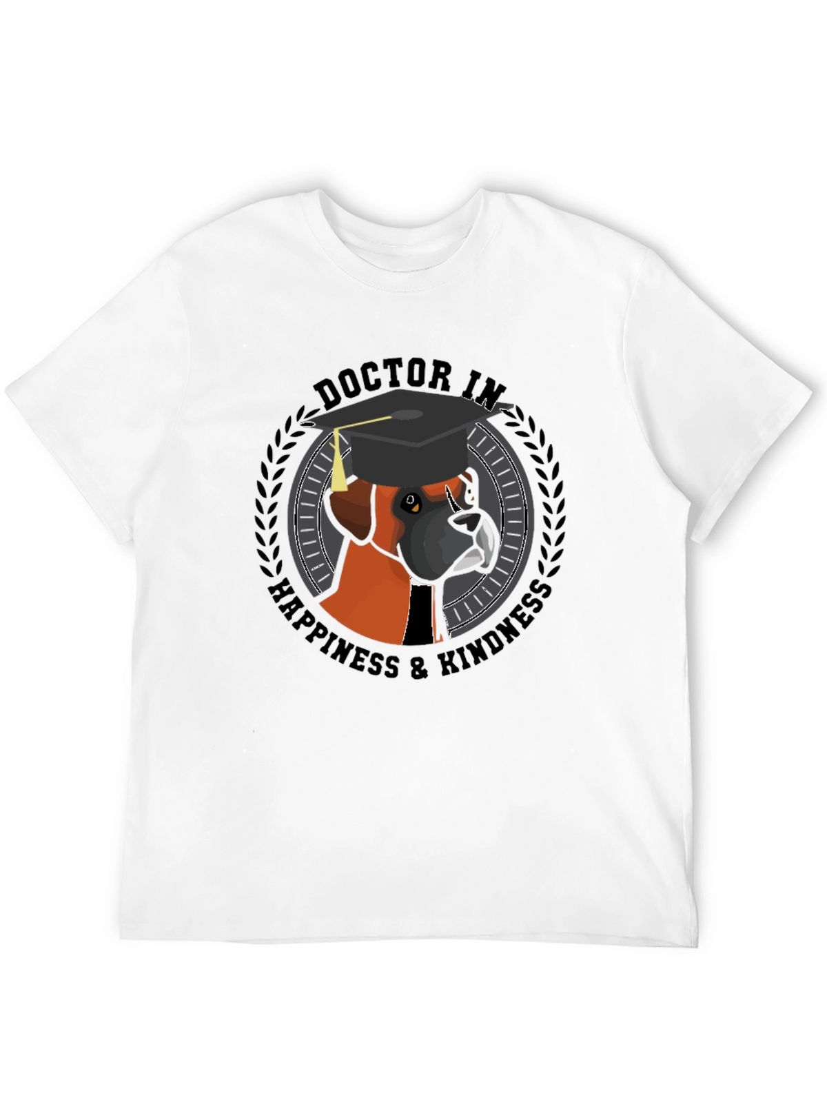 Doctor in Happiness & Kindness Black T-Shirt