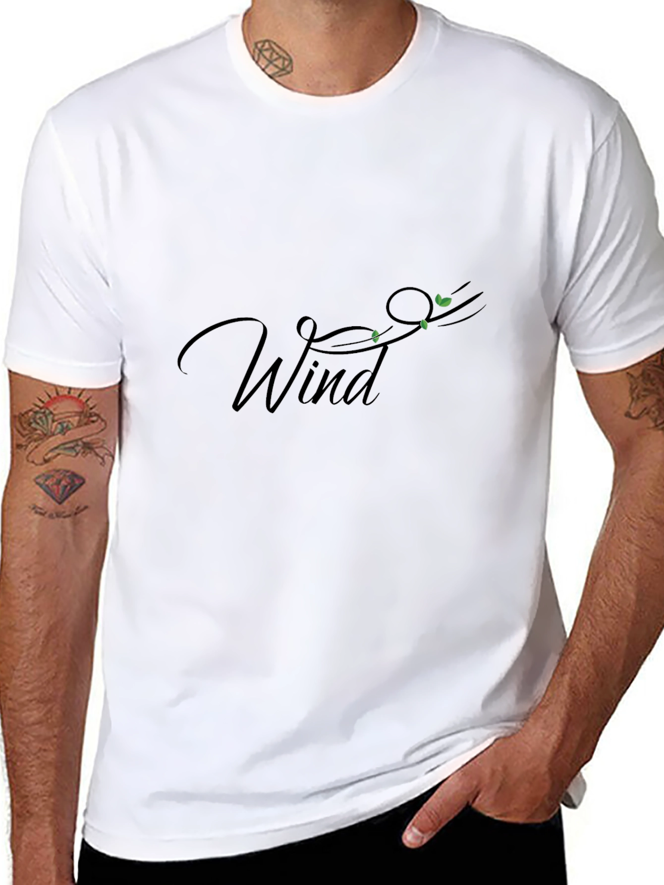 Wind Graphic Black Tee - Stylish & Comfortable