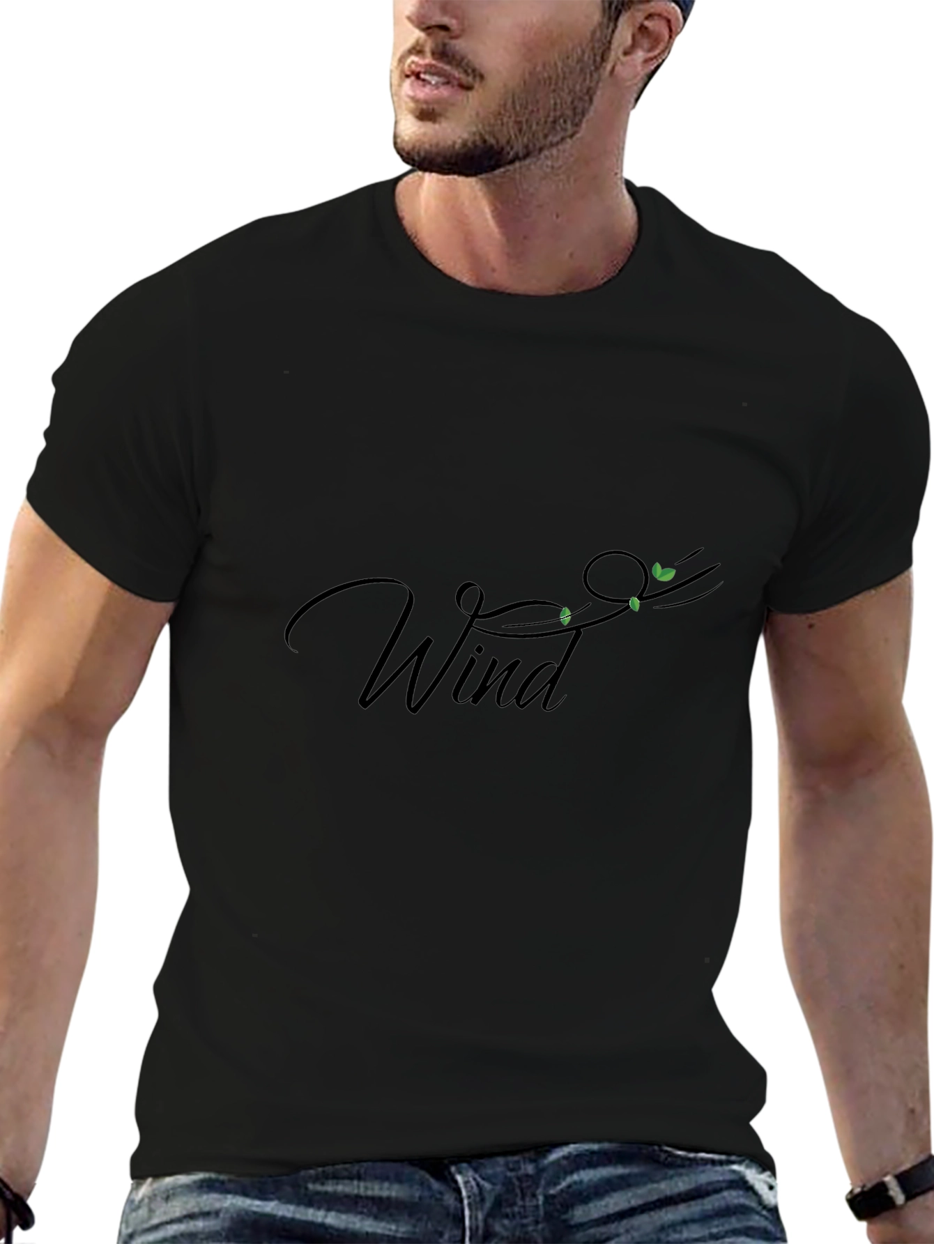Wind Graphic Black Tee - Stylish & Comfortable