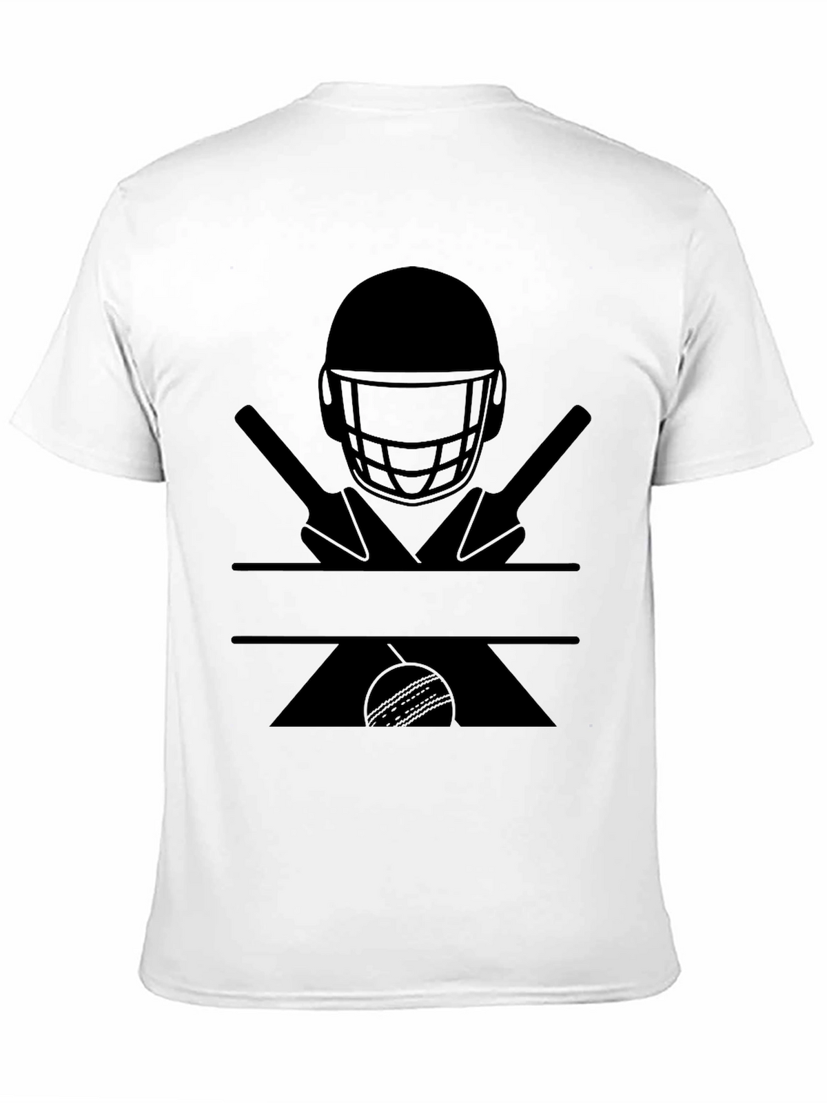 Cricket Helmet Bats and Ball Graphic Tee