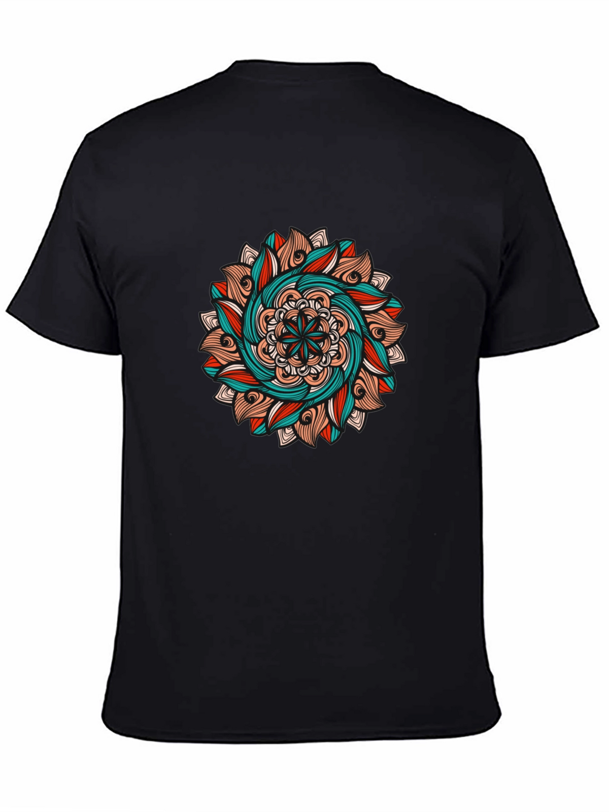 Mandala Graphic Tee - Black Cotton T-Shirt