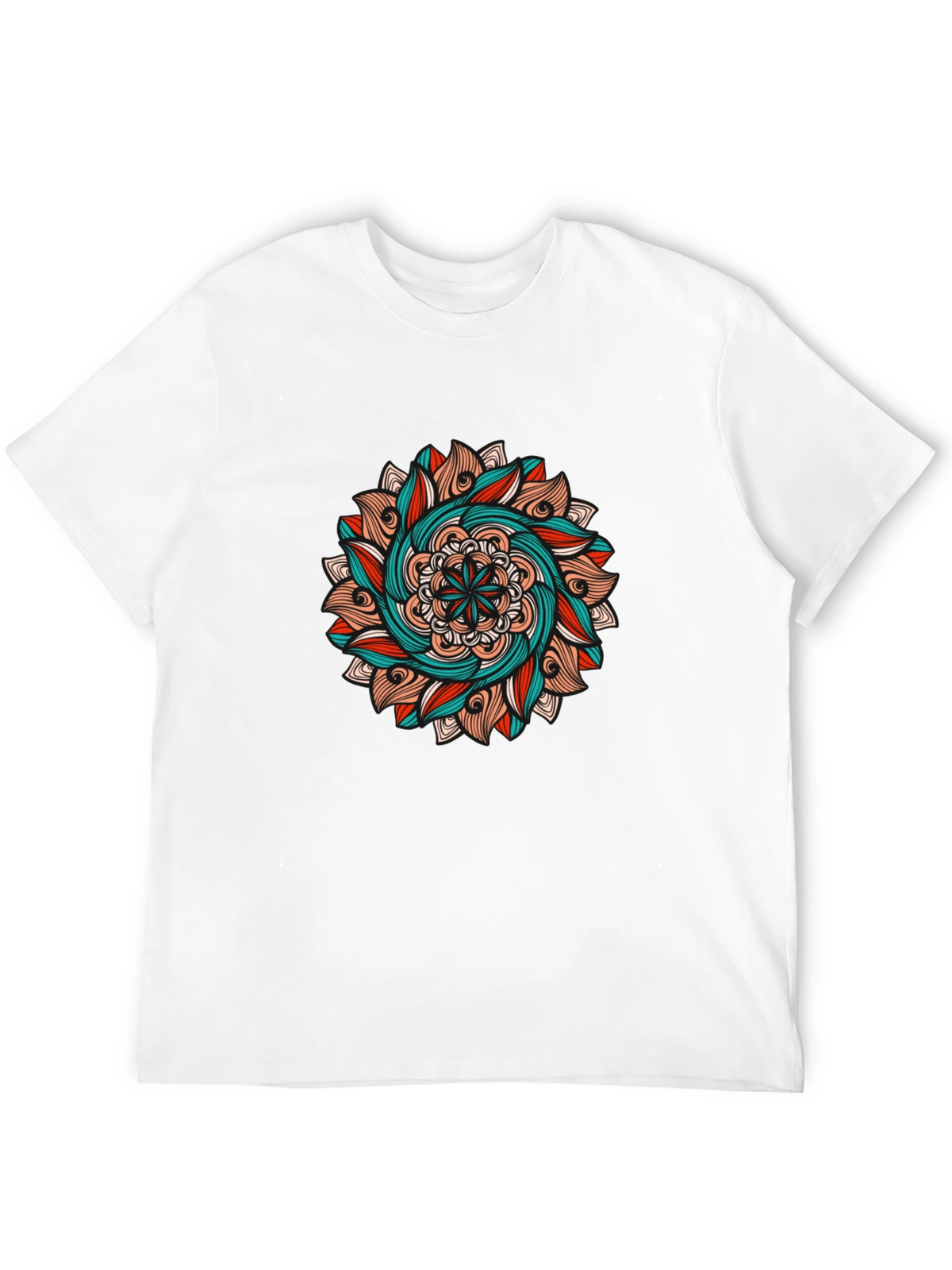 Mandala Graphic Tee - Black Cotton T-Shirt