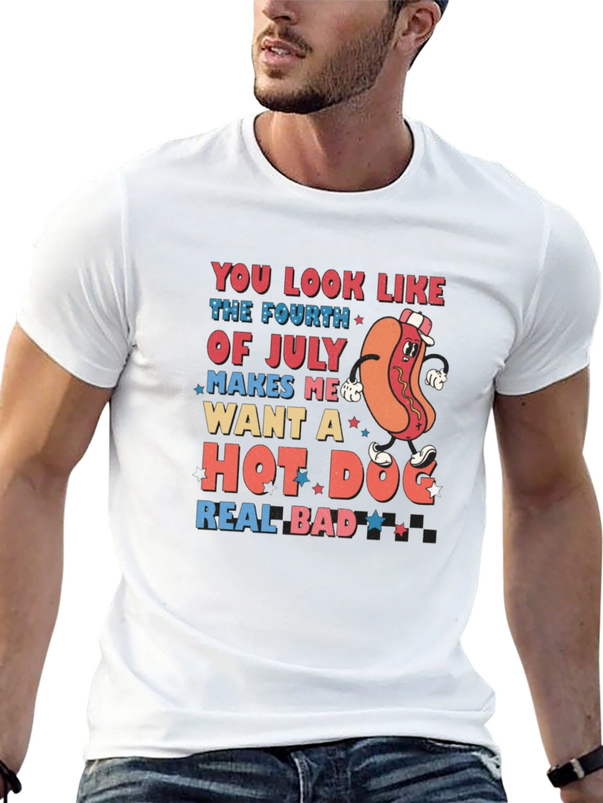Fourth of July Hot Dog T-Shirt