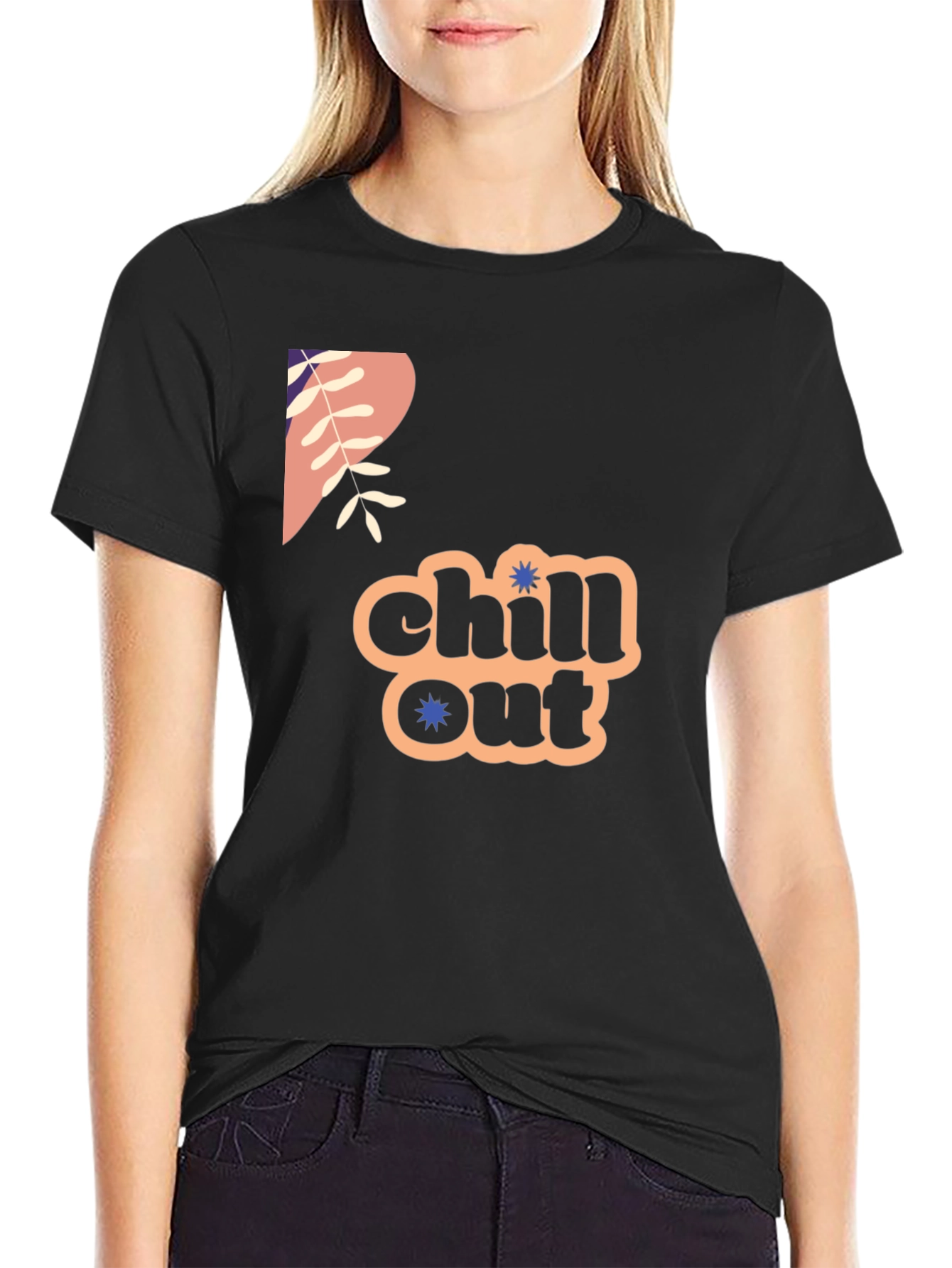 Chill Out Graphic Print Crew Neck Tee