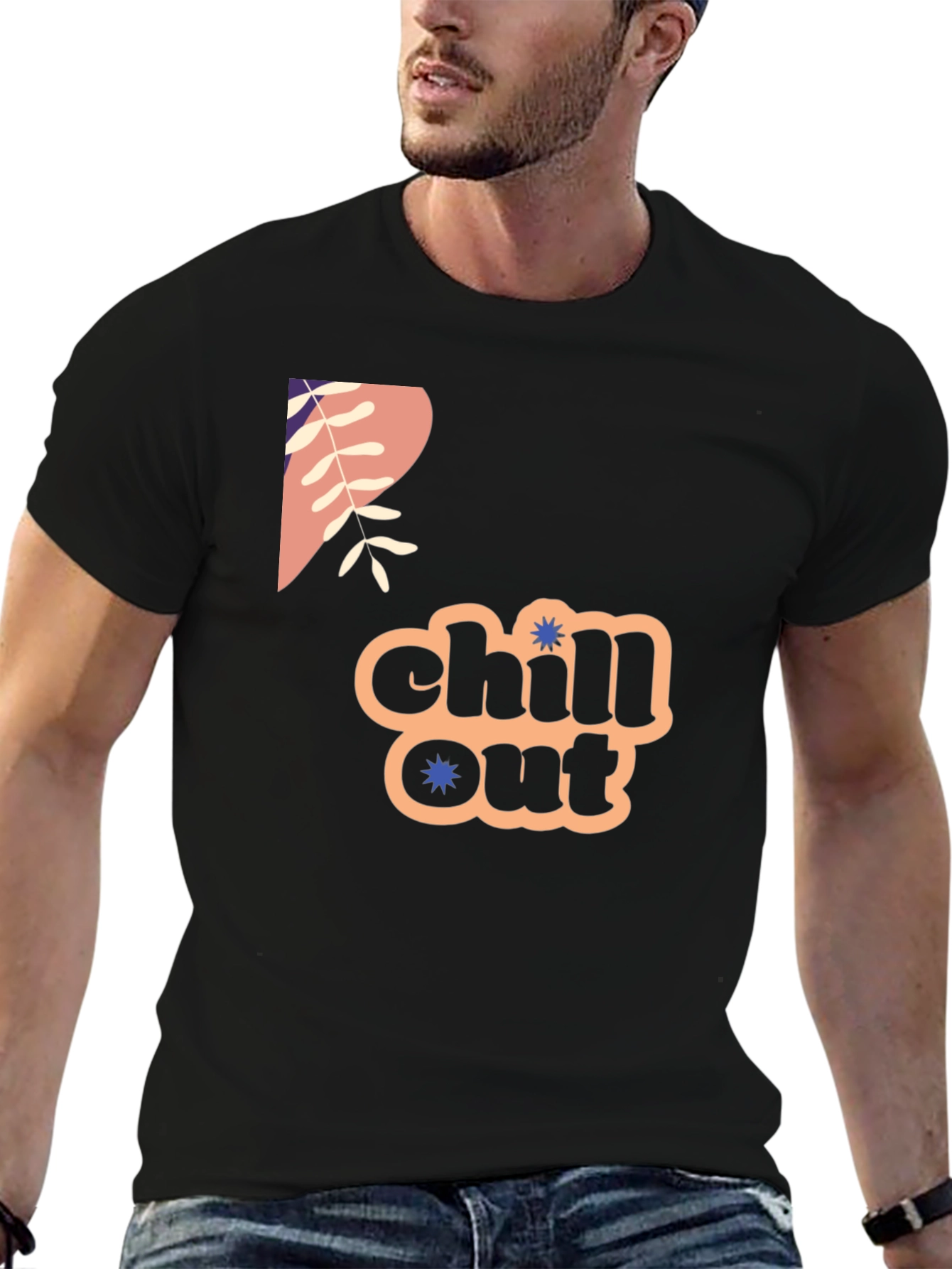 Chill Out Graphic Print Crew Neck Tee
