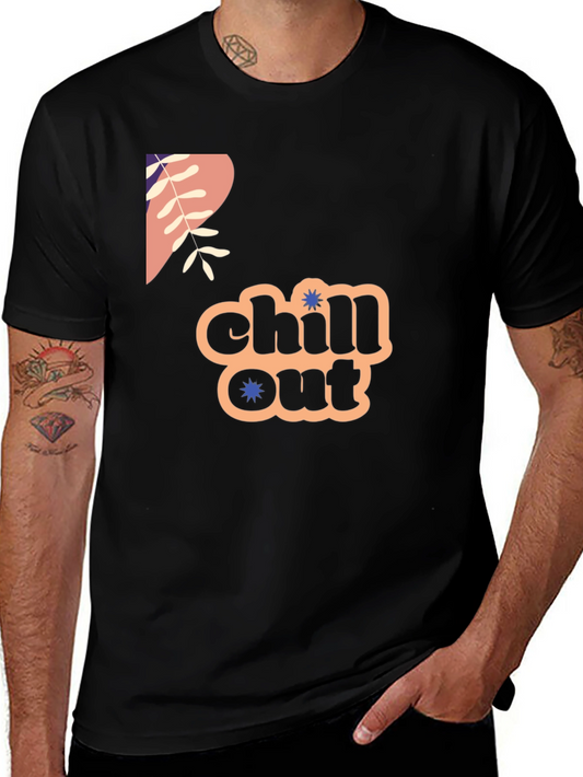 Chill Out Graphic Print Crew Neck Tee