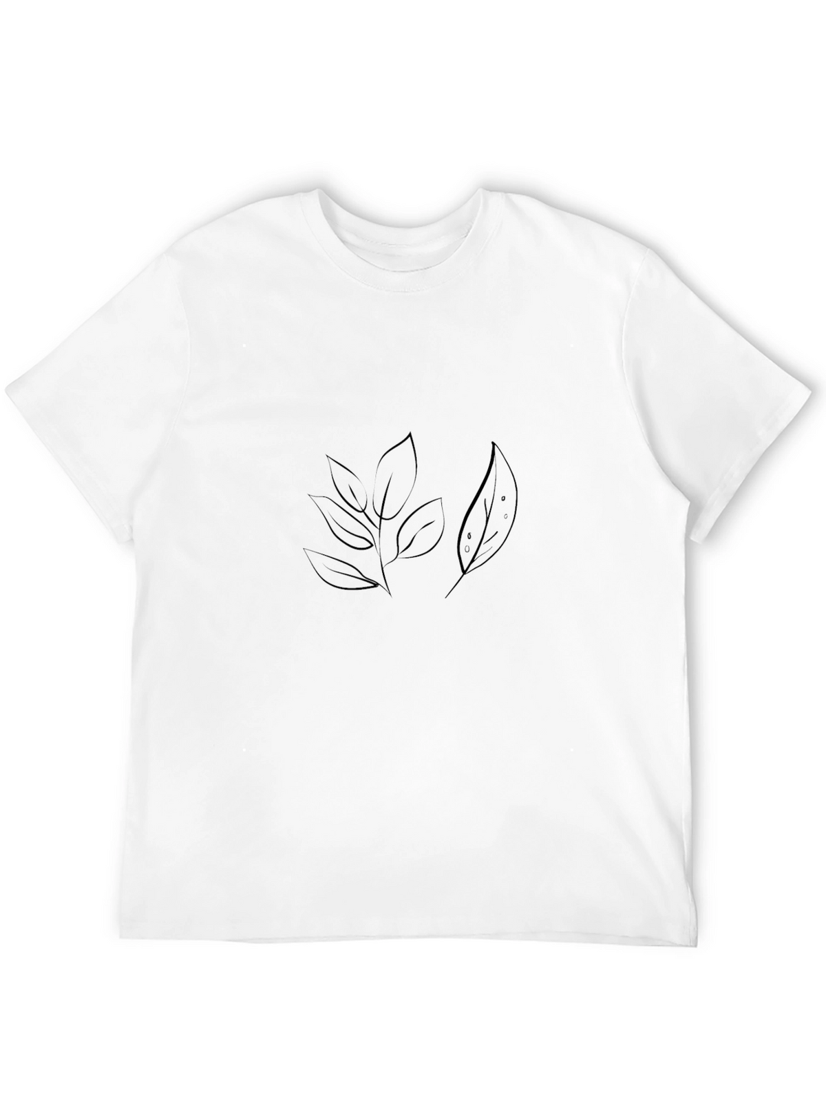 Mens Black Nature Leaf Graphic Tee