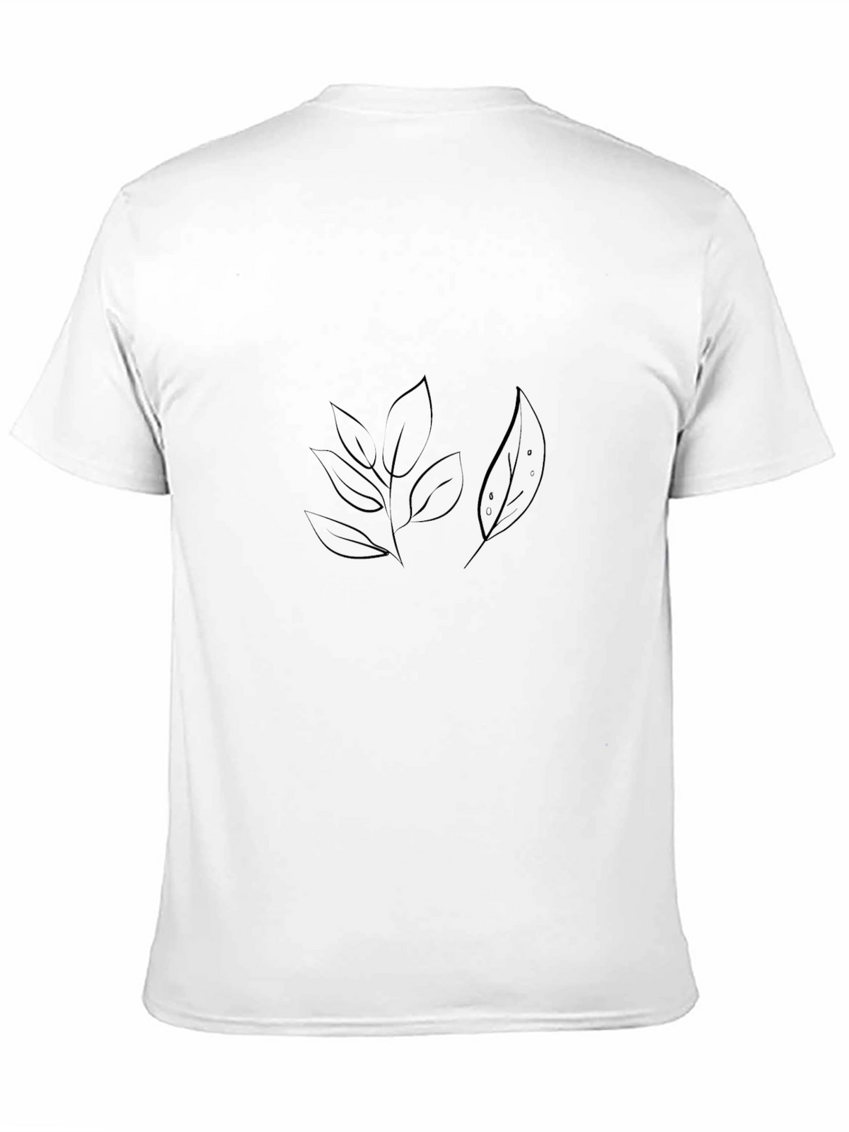 Mens Black Nature Leaf Graphic Tee