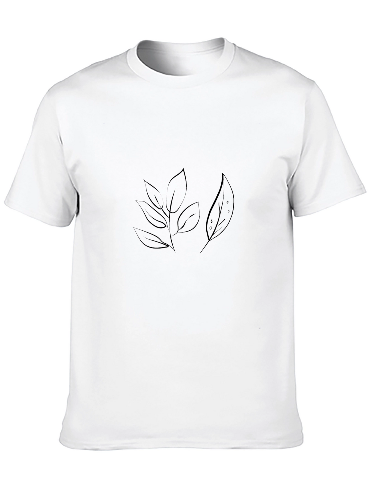 Mens Black Nature Leaf Graphic Tee