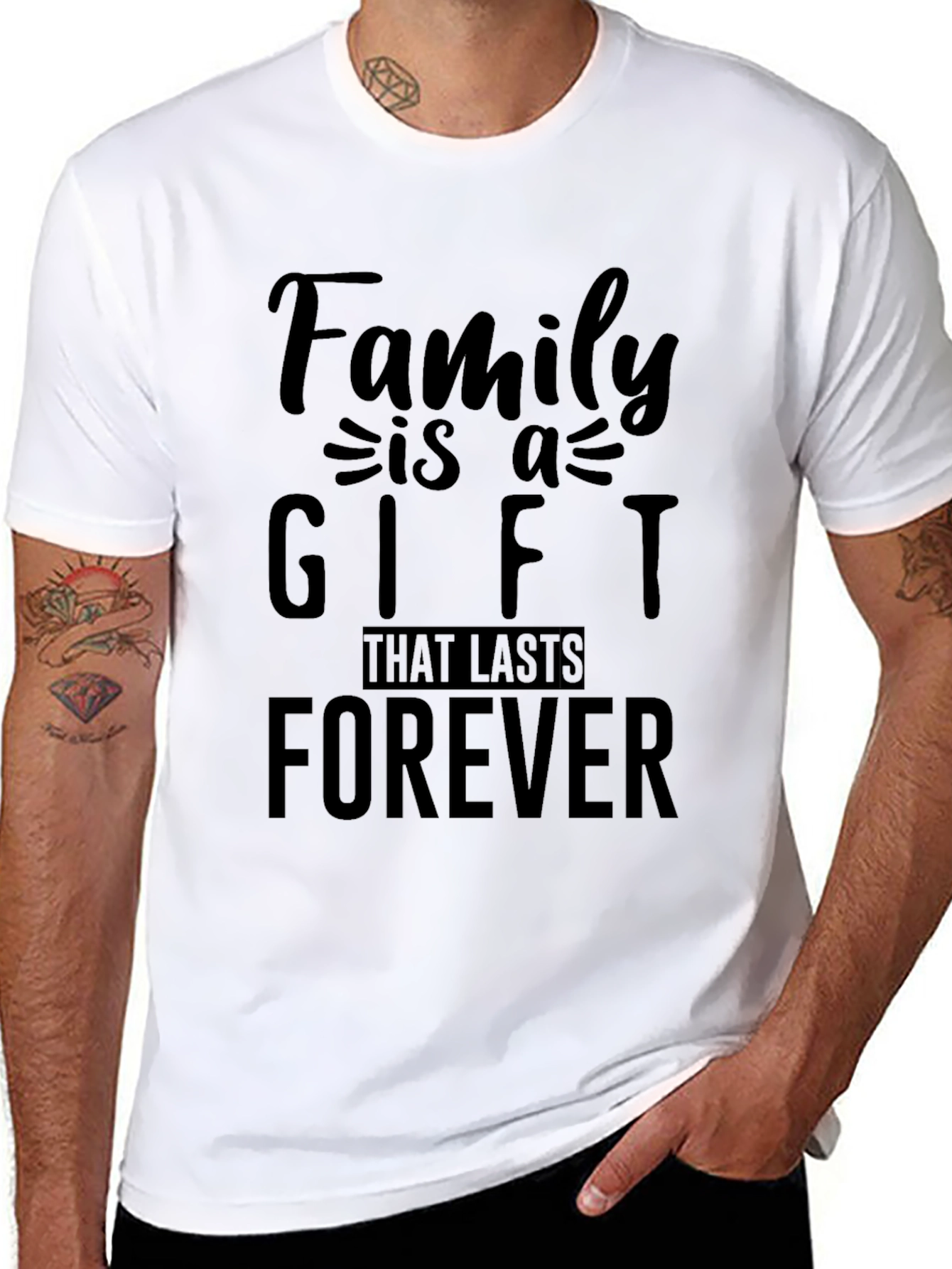 Family is a Gift Black Graphic Tee