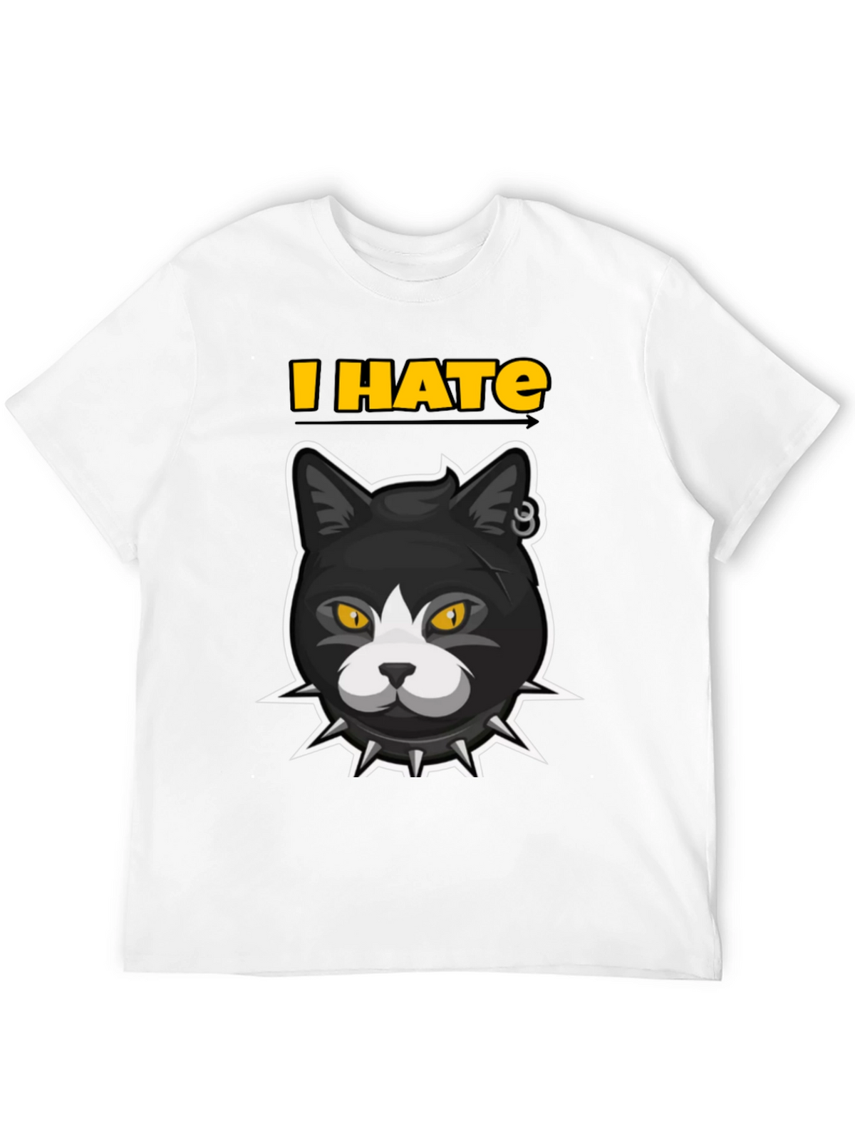 I HATE Cats T-Shirt - Edgy Cartoon Cat Design