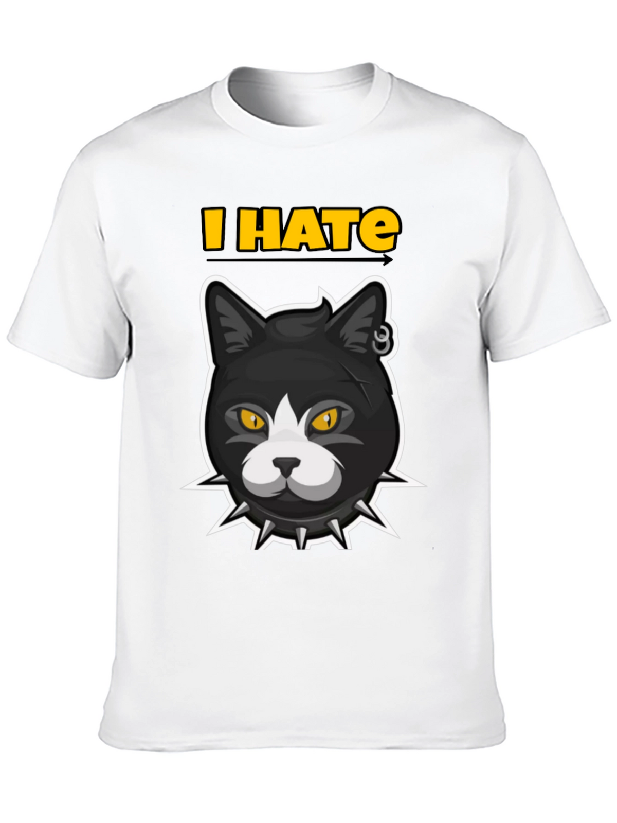 I HATE Cats T-Shirt - Edgy Cartoon Cat Design