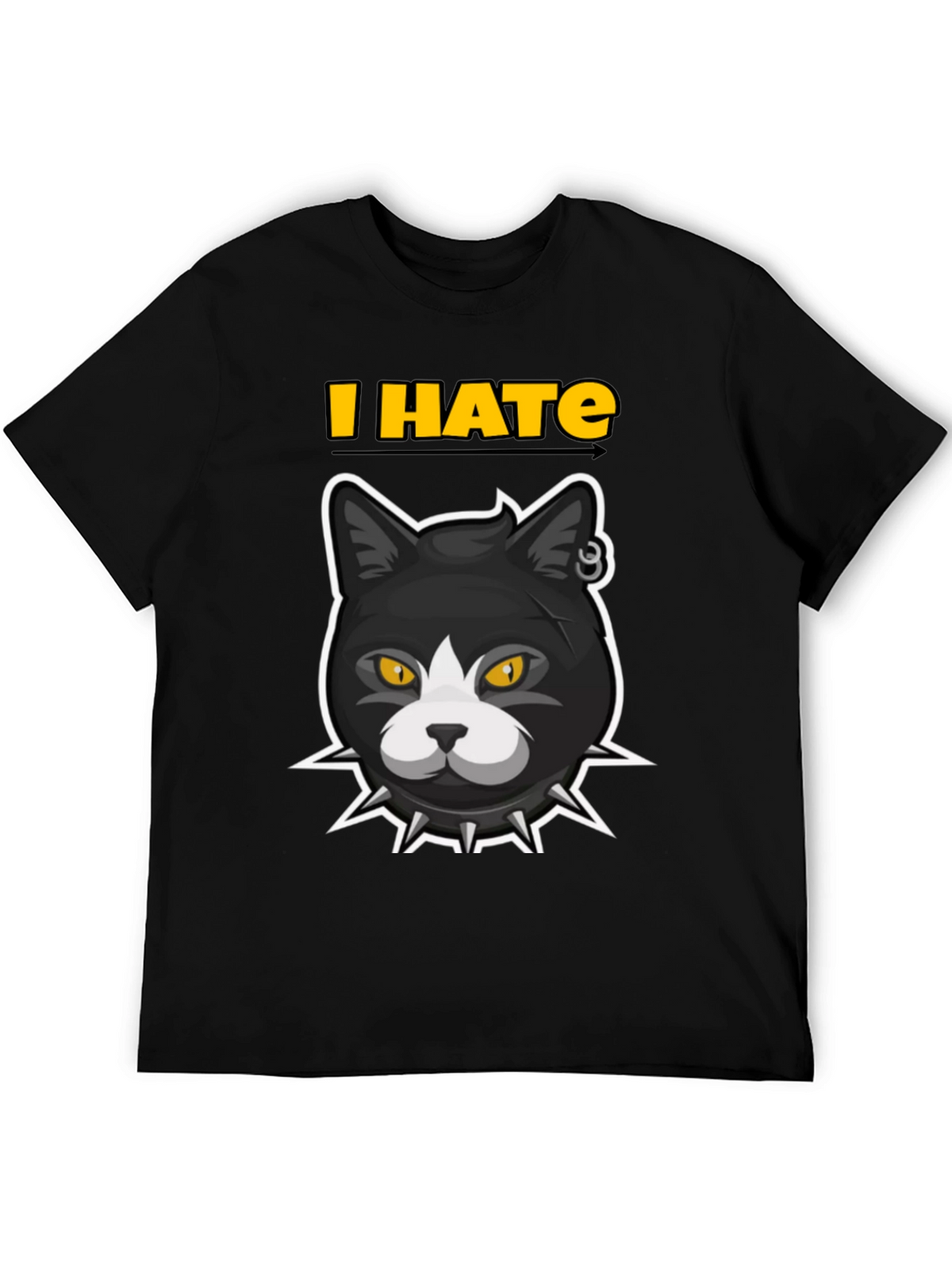 I HATE Cats T-Shirt - Edgy Cartoon Cat Design