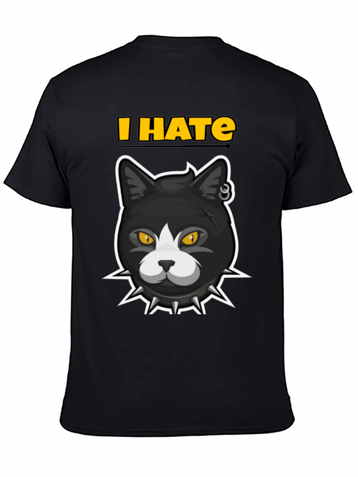 I HATE Cats T-Shirt - Edgy Cartoon Cat Design