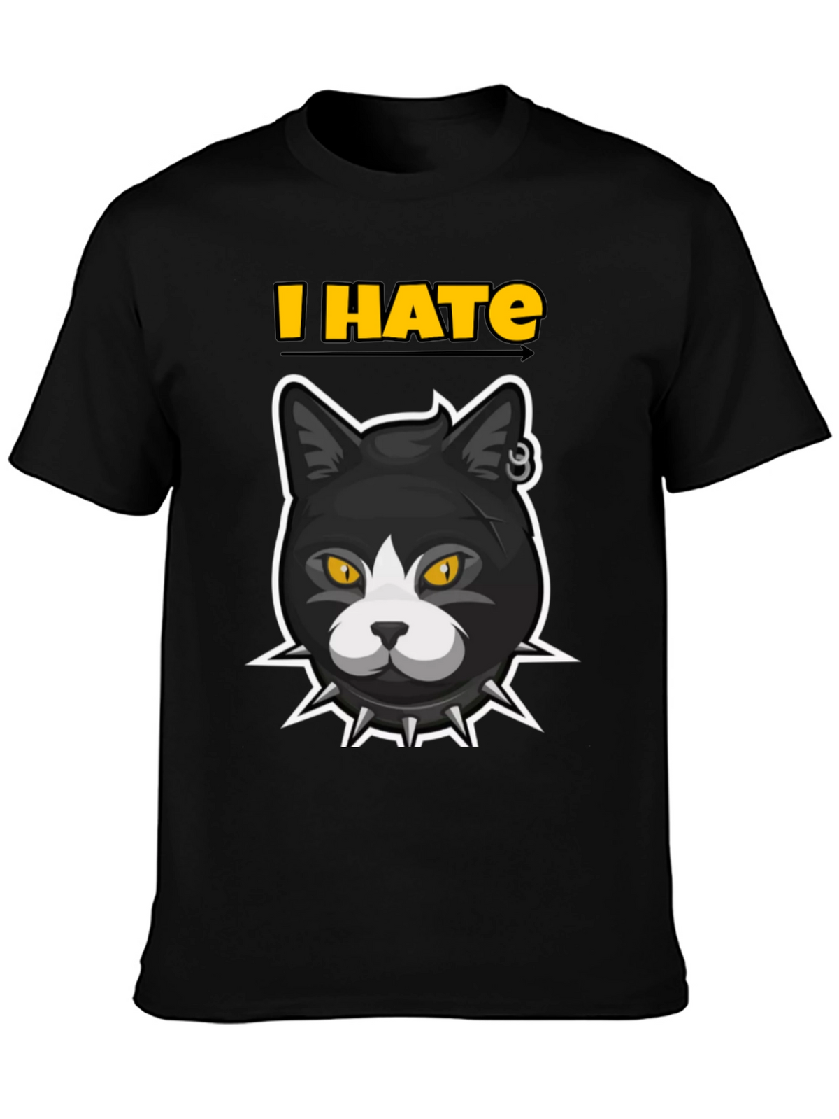 I HATE Cats T-Shirt - Edgy Cartoon Cat Design