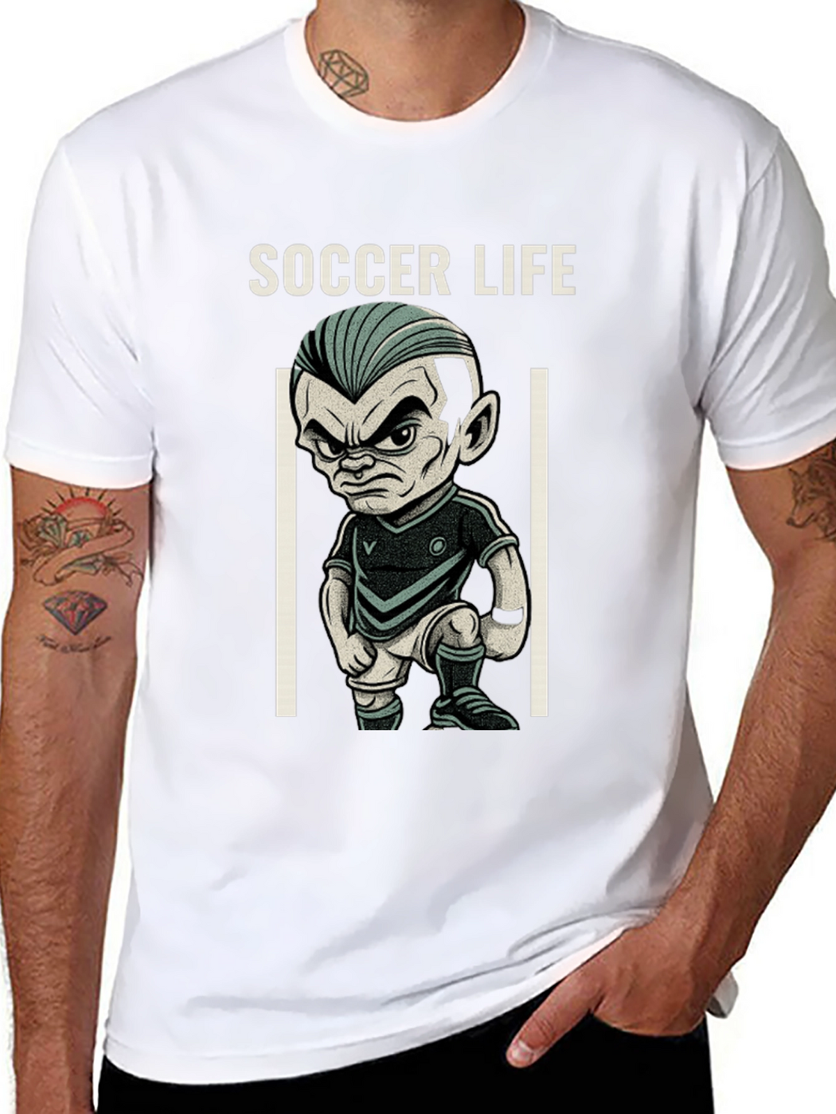 Soccer Life Cartoon Graphic Tee