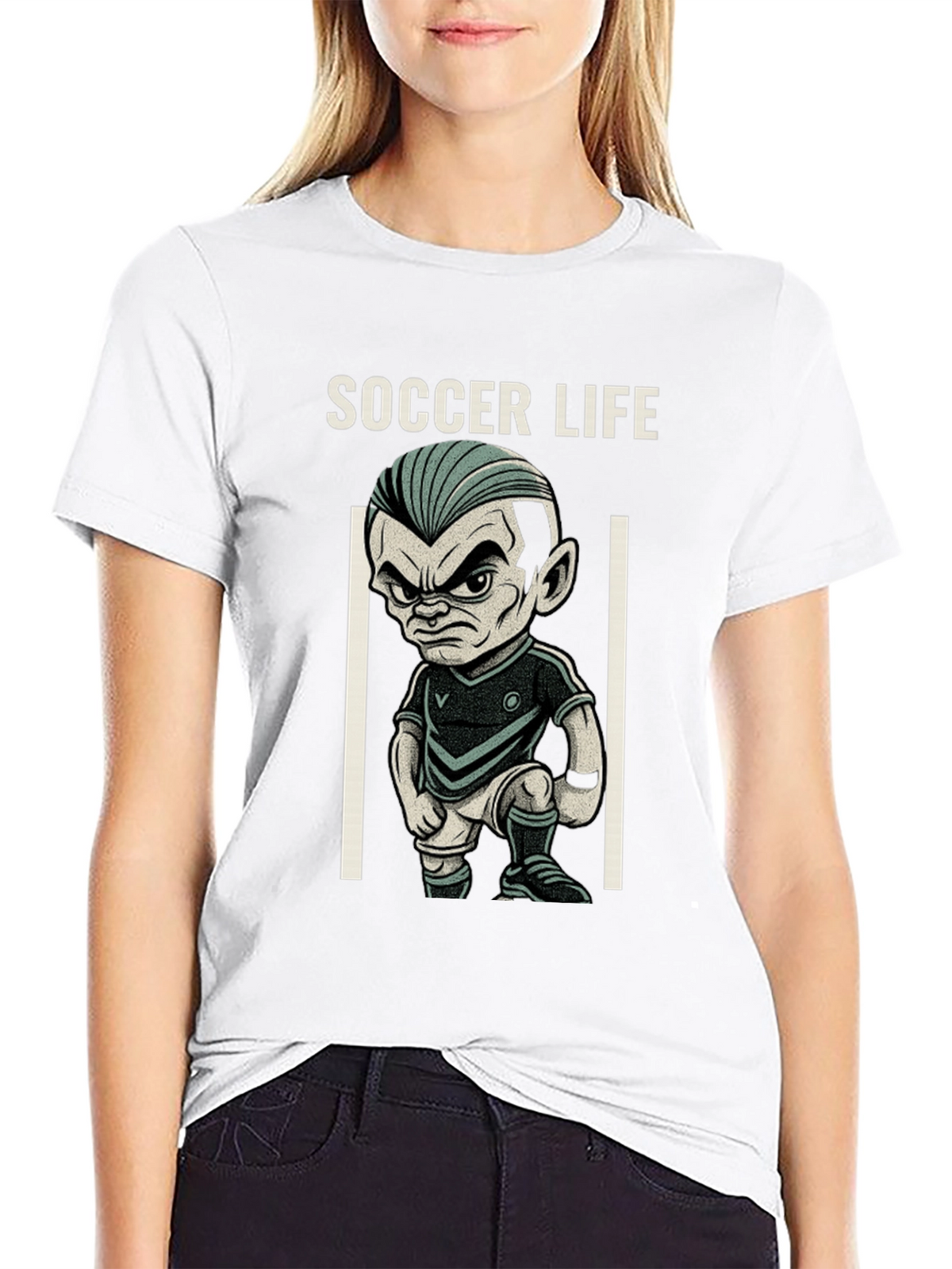 Soccer Life Cartoon Graphic Tee