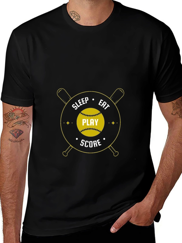Eat Sleep Play Score Black T-Shirt