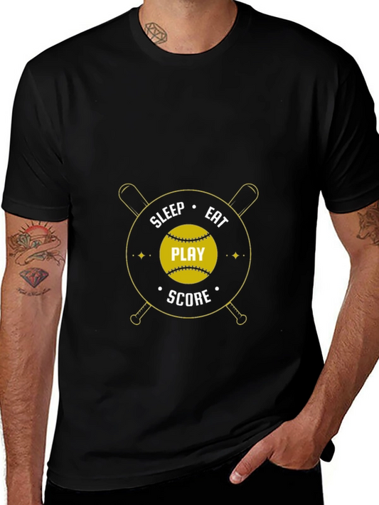 Eat Sleep Play Score Black T-Shirt