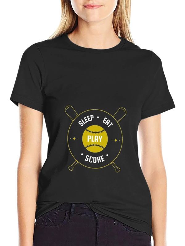 Eat Sleep Play Score Black T-Shirt