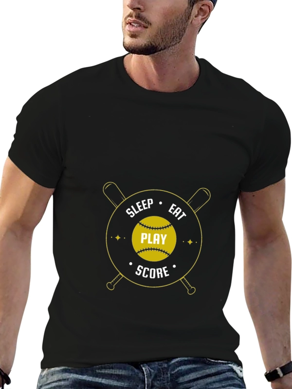 Eat Sleep Play Score Black T-Shirt