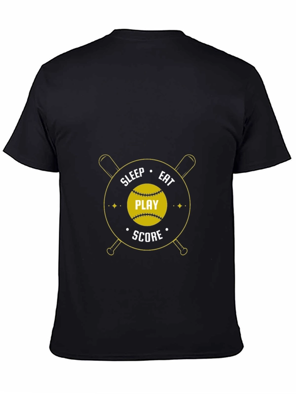 Eat Sleep Play Score Black T-Shirt