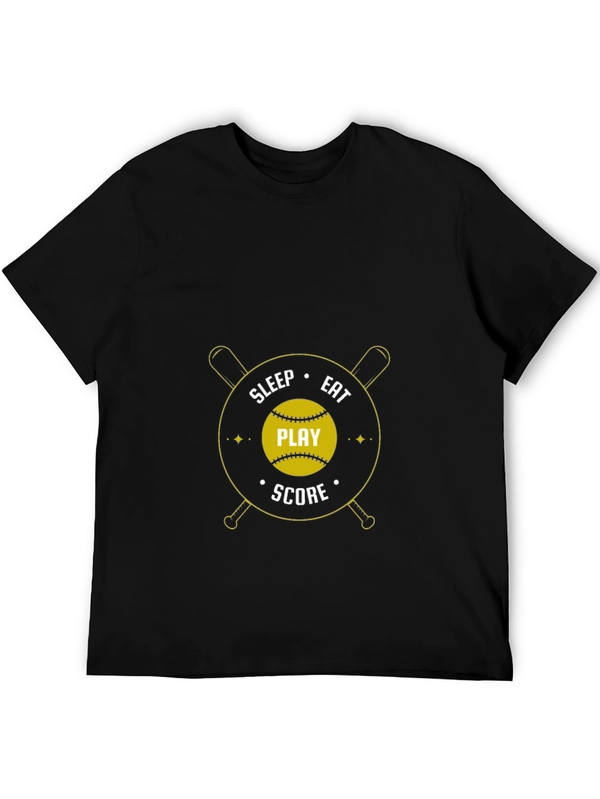 Eat Sleep Play Score Black T-Shirt