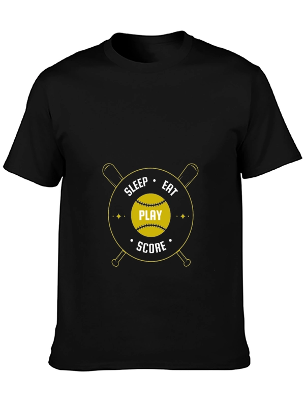 Eat Sleep Play Score Black T-Shirt