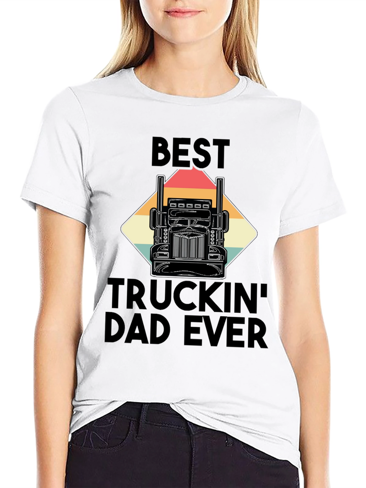 Best Truckin Dad Ever T-Shirt - Black