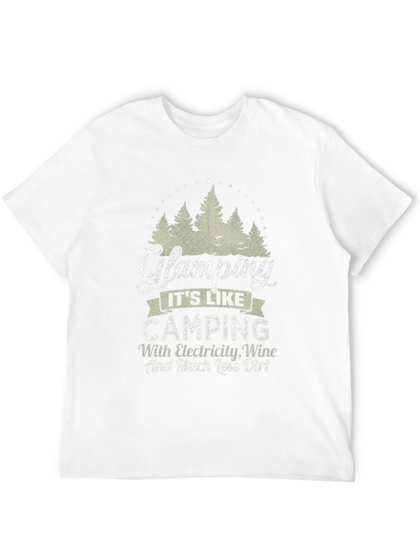 Glamping Camping Electricity Wine T-Shirt