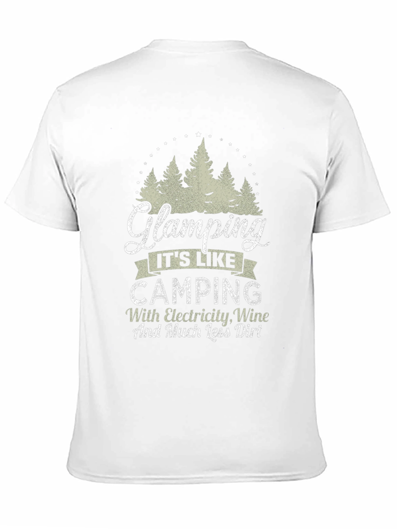 Glamping Camping Electricity Wine T-Shirt