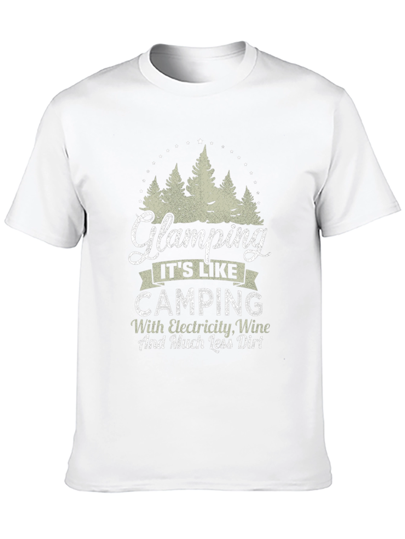 Glamping Camping Electricity Wine T-Shirt