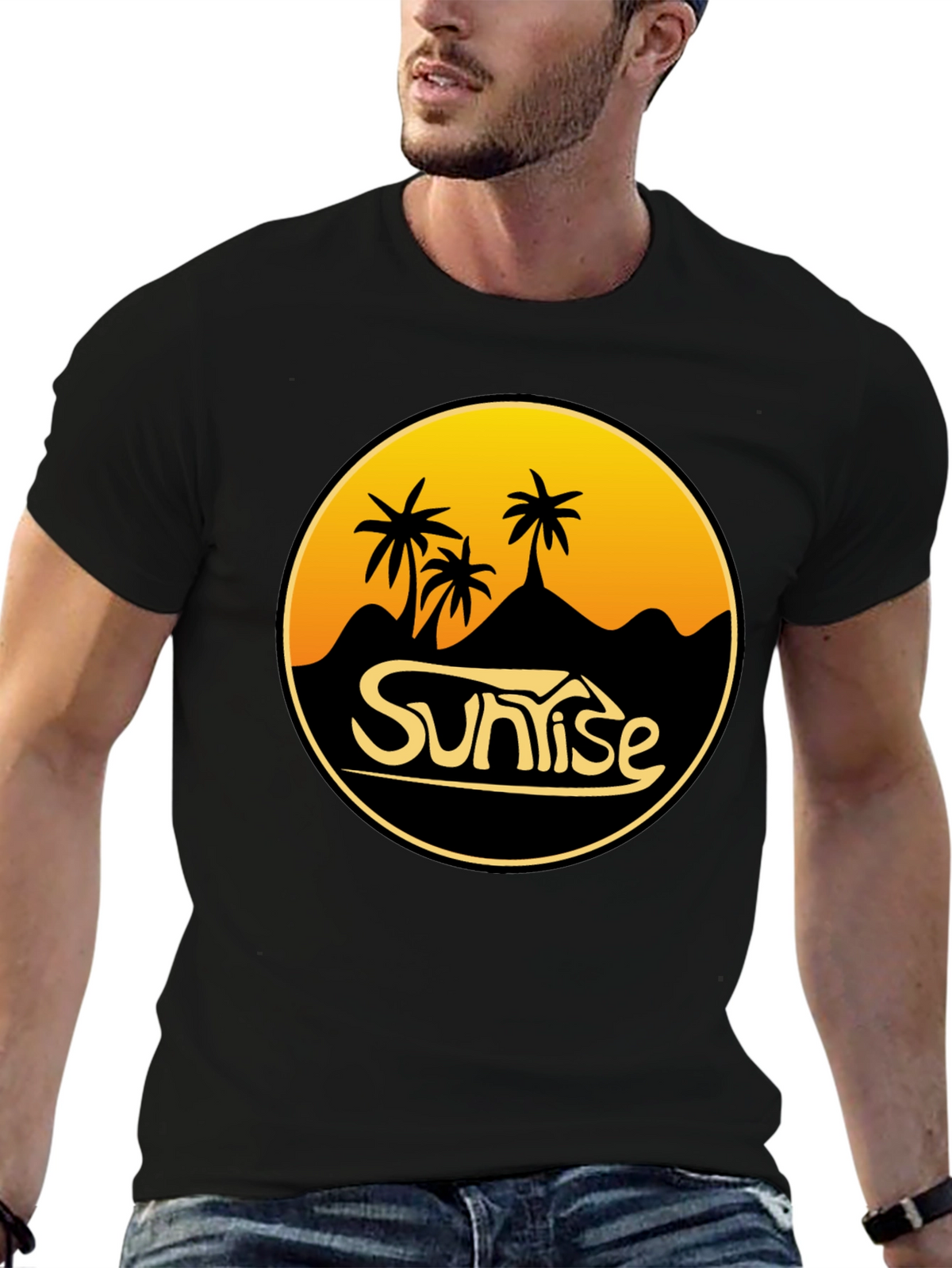 Sunrise Palm Tree Graphic T-Shirt - Coastal Vibes