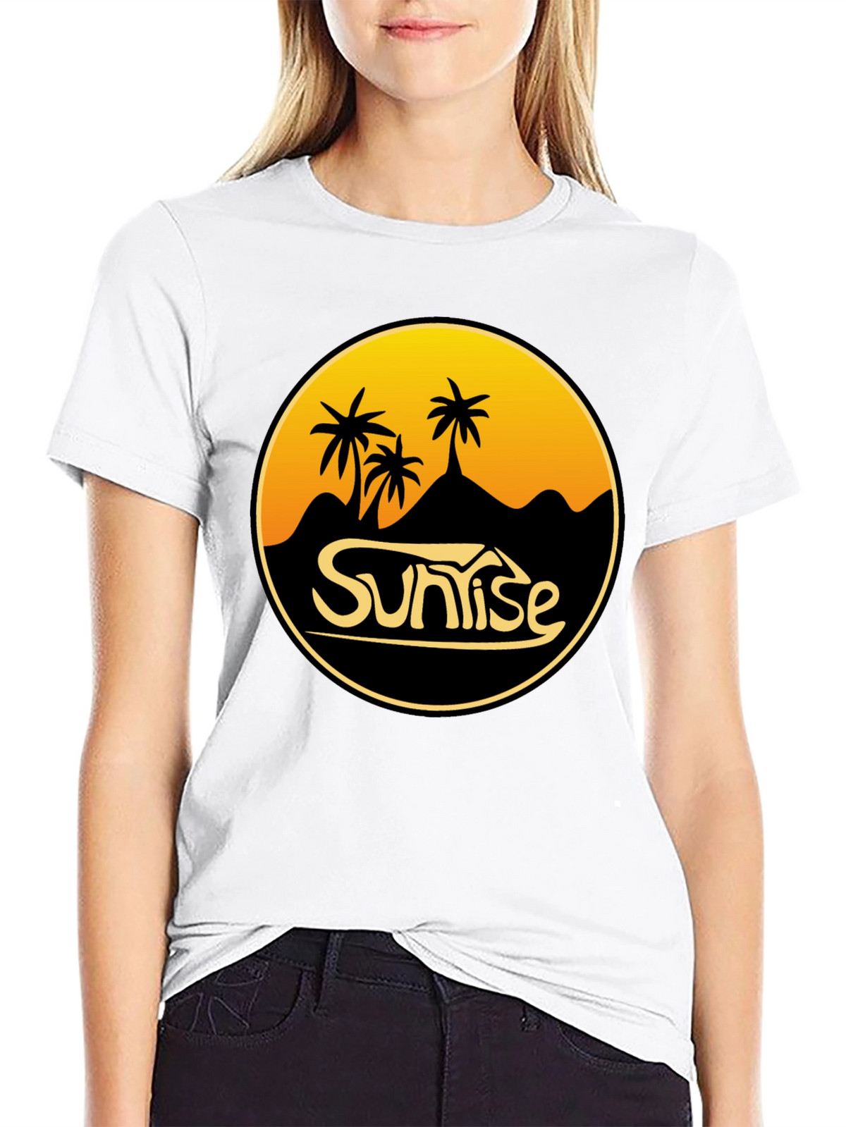 Sunrise Palm Tree Graphic T-Shirt - Coastal Vibes