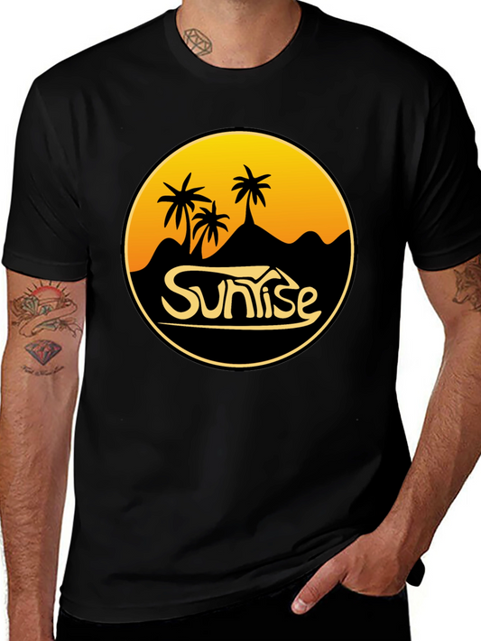 Sunrise Palm Tree Graphic T-Shirt - Coastal Vibes