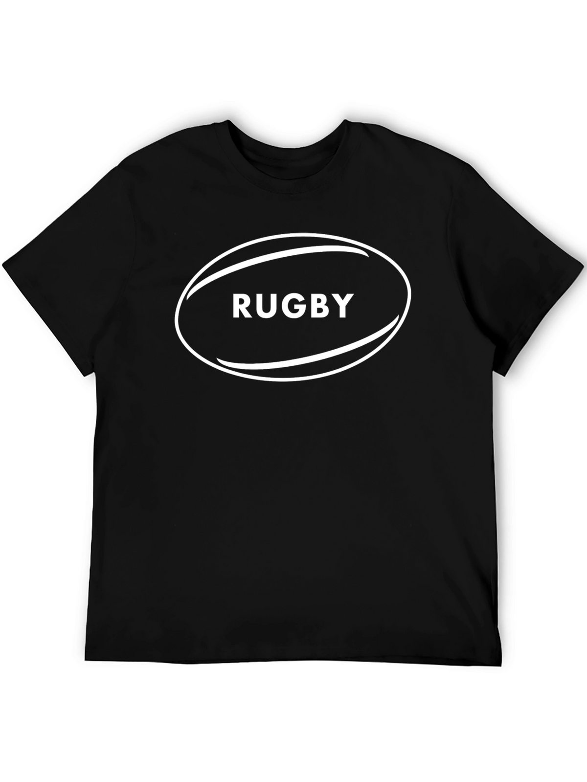 Rugby Ball Graphic Tee - Sporty Black T-Shirt