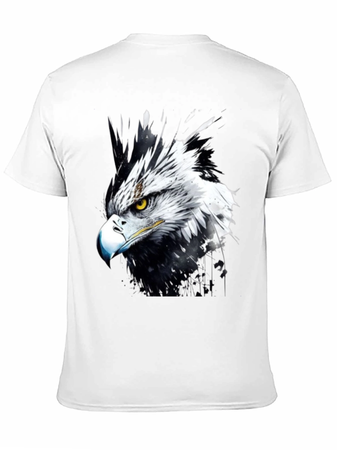 Eagle Art Print Black T-Shirt